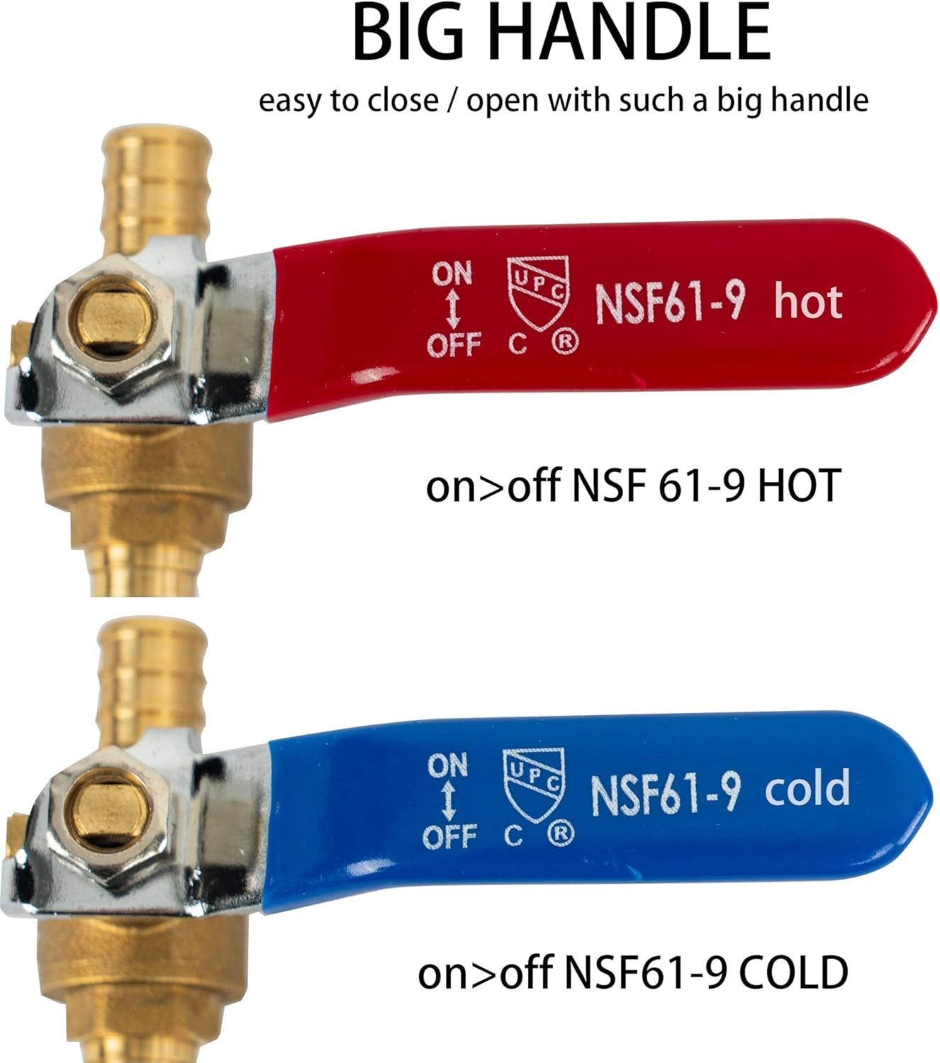 1/2 Inch Pex Full Port Shut Off Ball Valve + 3/4 Inch Pex Full Port Shut Off Ball Valve Hot and Cold - Image 3