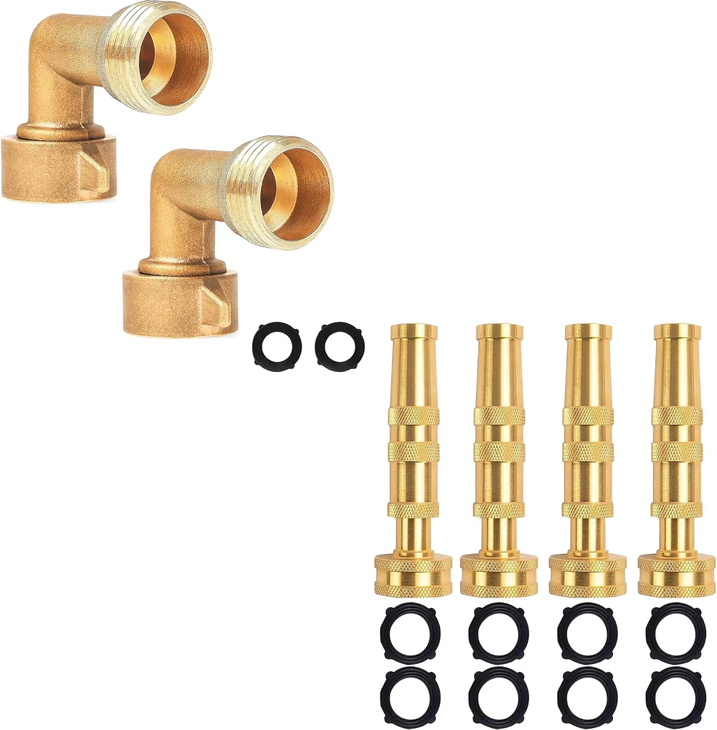 90 Degree Hose Elbow Connectors + 4