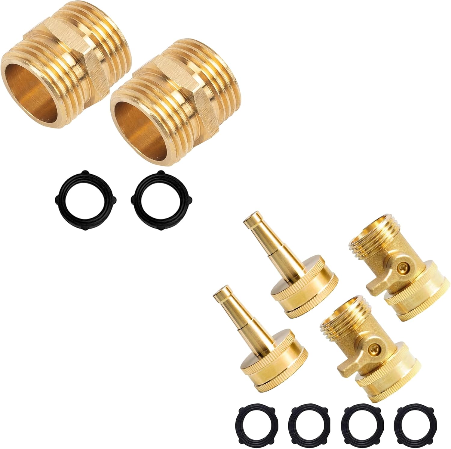 Garden Hose Adapter + Nozzle Jet with Shutoff Valve - Image 1