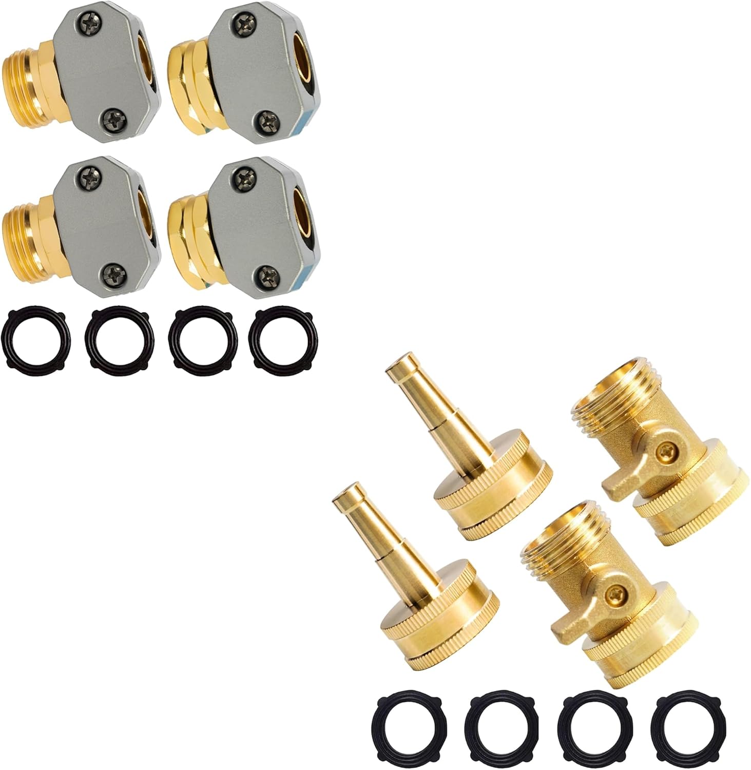 Garden Hose Repair Kit + Jet Nozzle Hose Shutoff Valve - Image 1