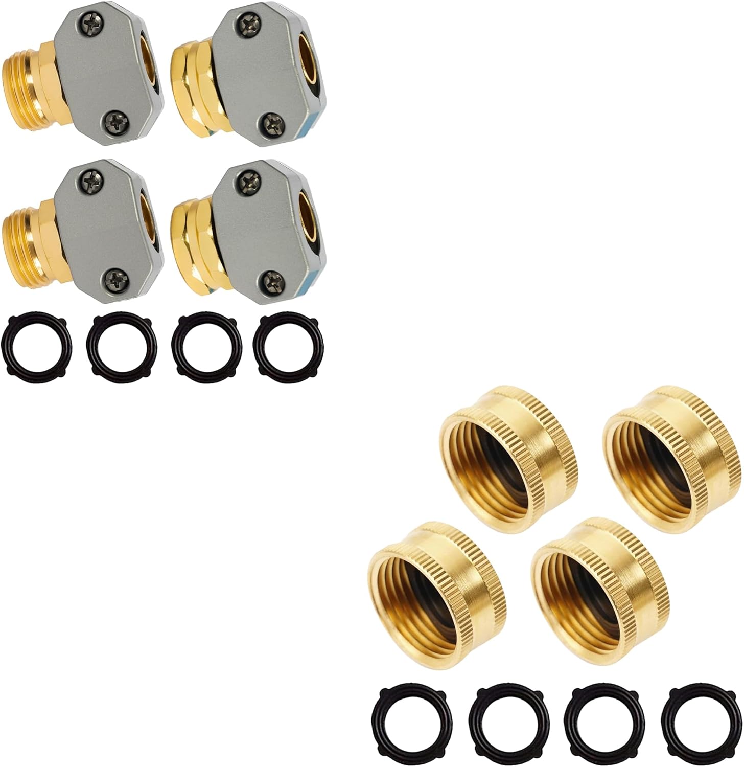 Garden Hose Repair Kit + Brass Garden Hose End Caps - Image 1
