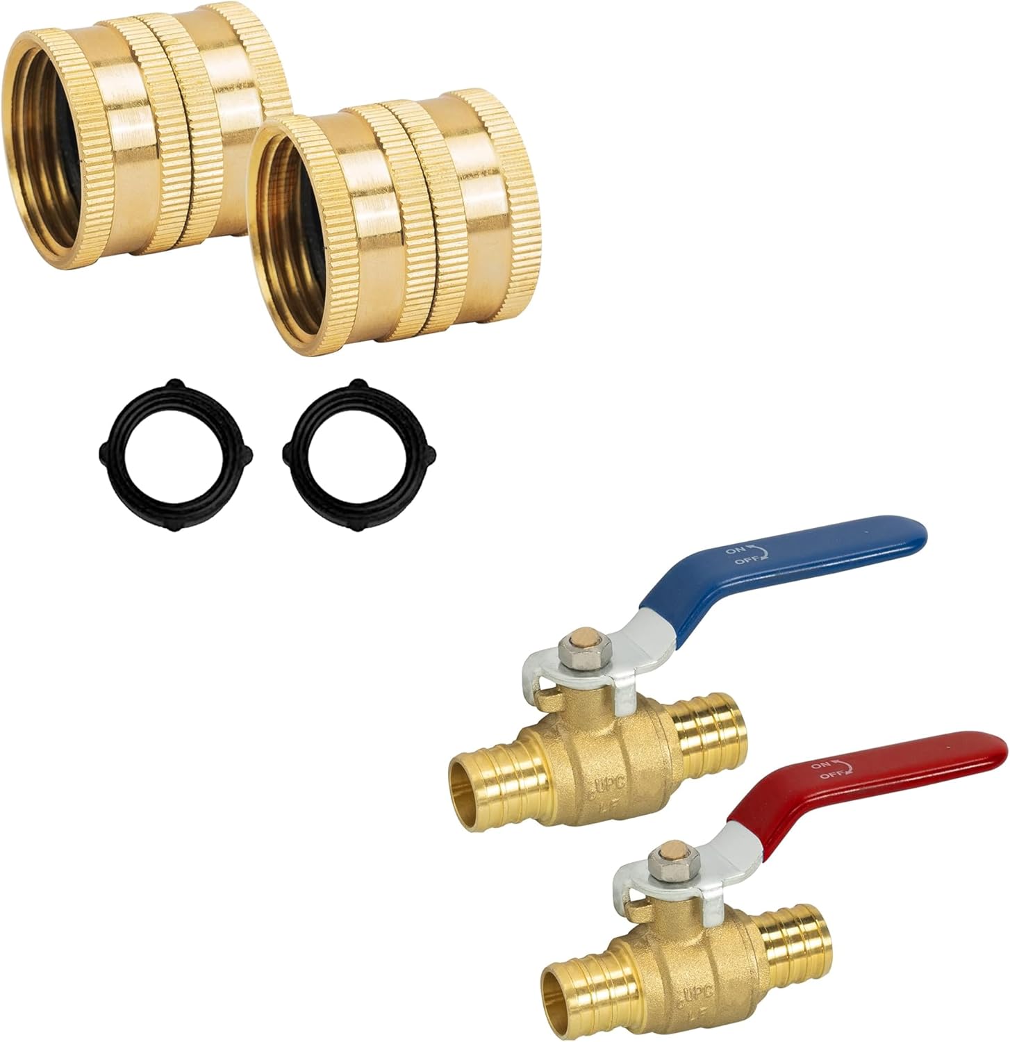 Garden Hose Adapter + Pex Brass Full Port Shut Off Ball Valve - Image 1