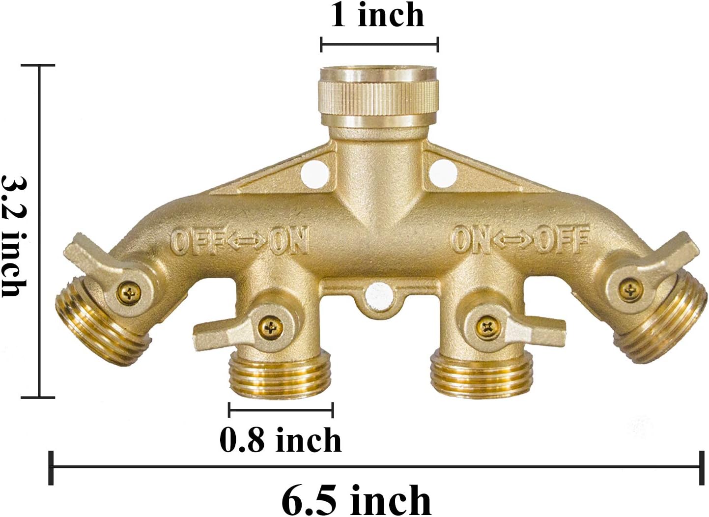 Brass Garden Hose Splitter (4 Way) + Garden Hose Protector - Image 3