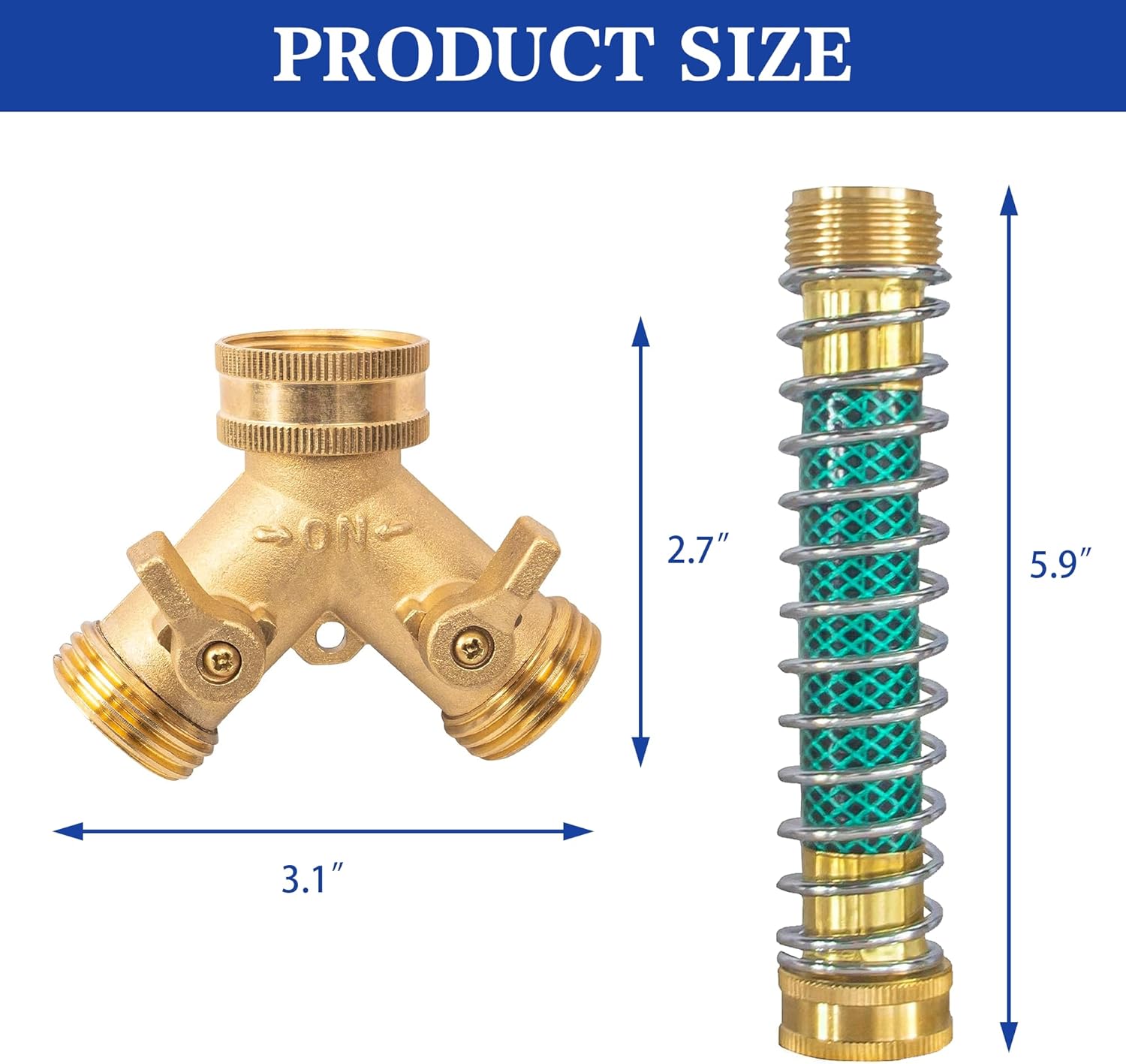 Garden Hose Adapter + 2 Way Hose Splitter with Hose Protectors - Image 7