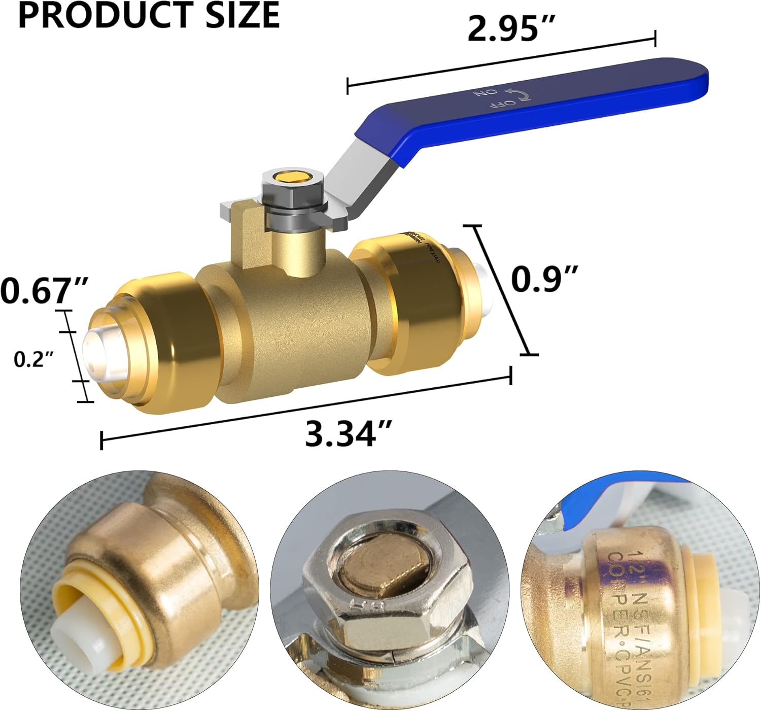 Brass Garden Hose Splitter (4 Way) + 1/2 Inch Push-Fit Full Port Ball Valve - Image 7