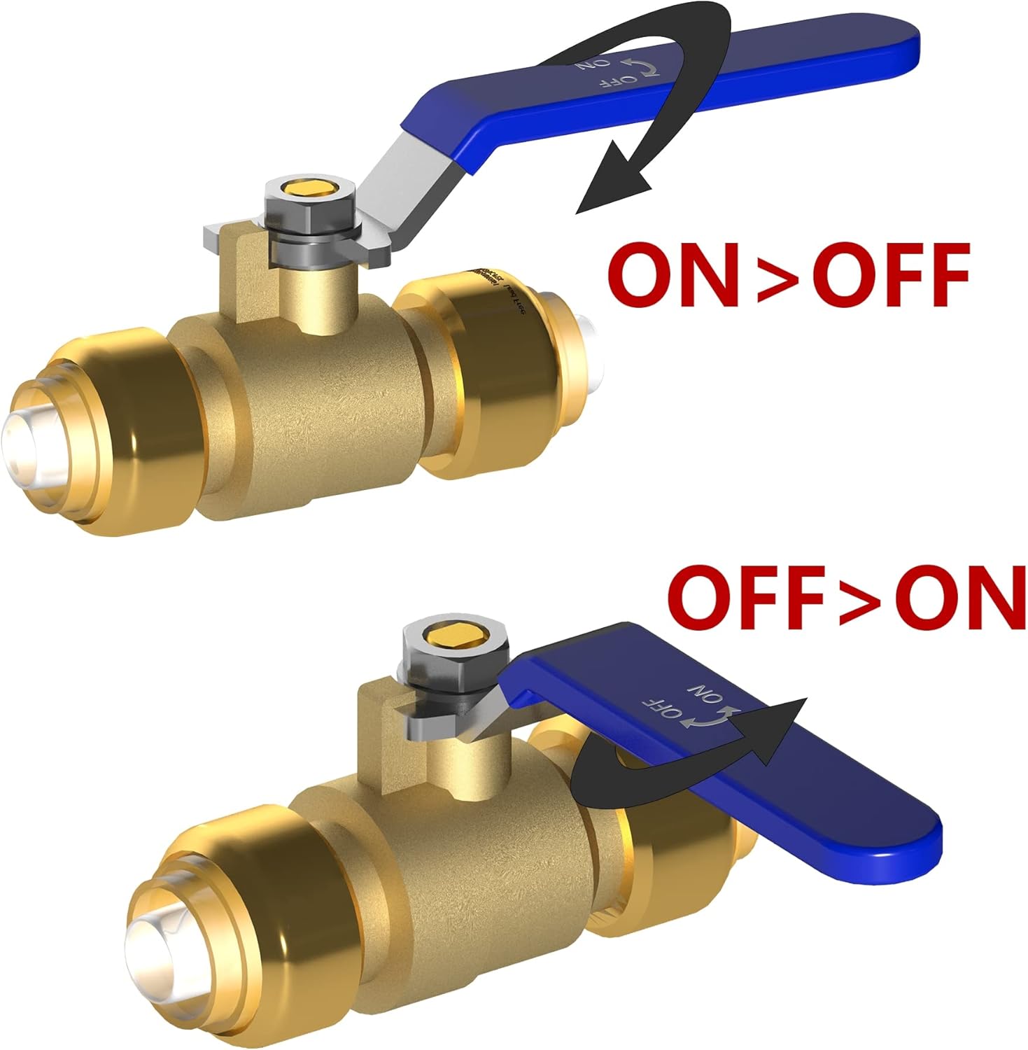 Brass Garden Hose Splitter (4 Way) + 1/2 Inch Push-Fit Full Port Ball Valve - Image 8