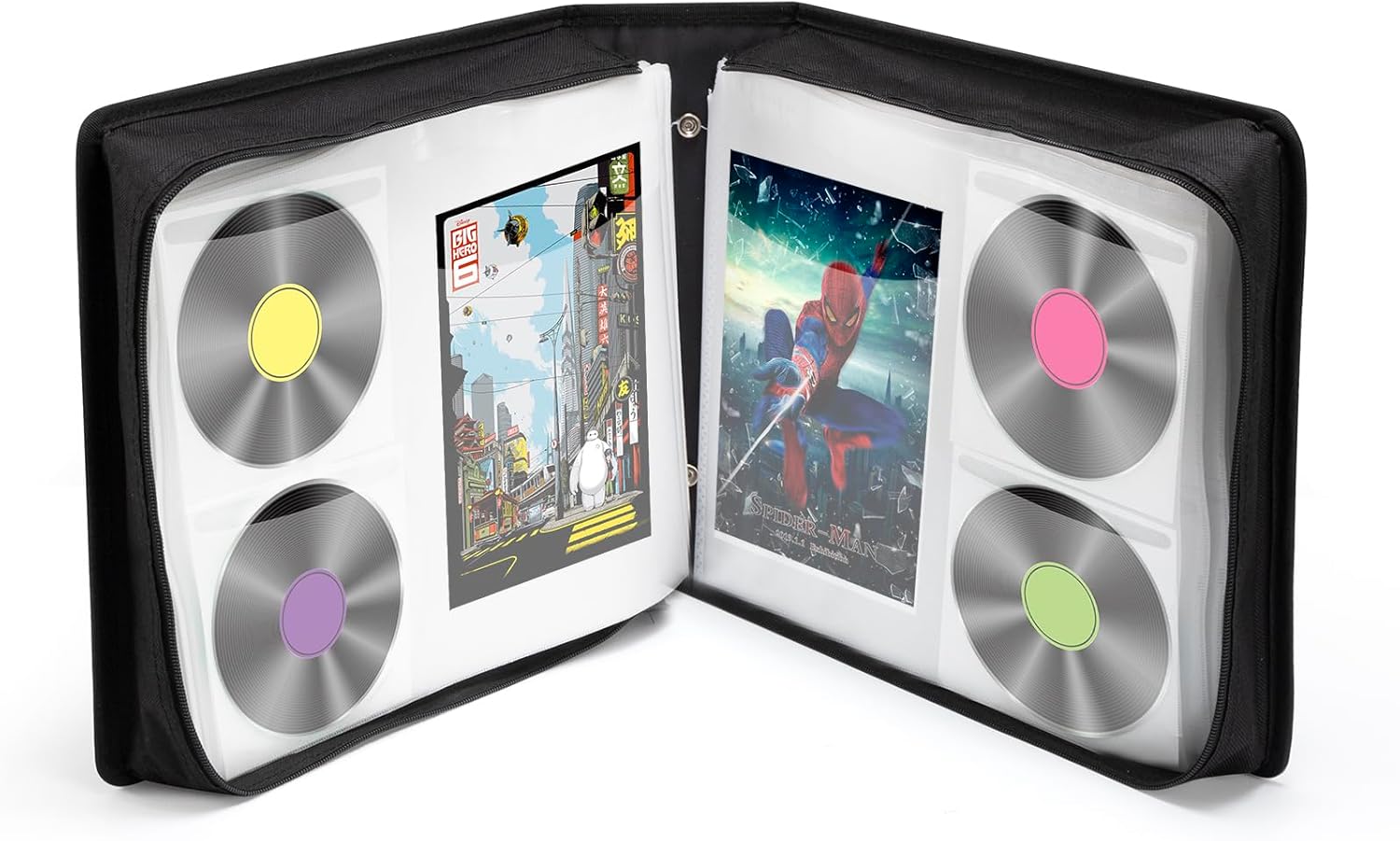 DVD Case 200 DVDs and 100 Booklets Capacity, CD/Blu-ray Storage Binder Case with Booklet Inserts Media Organizer Holder Black Blu ray Wallet for Car (200 Capacity) - Image 1