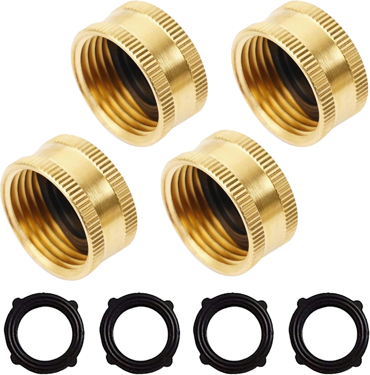 Brass Garden Hose Splitter (4 Way) + Brass Garden Hose End Caps - Image 6