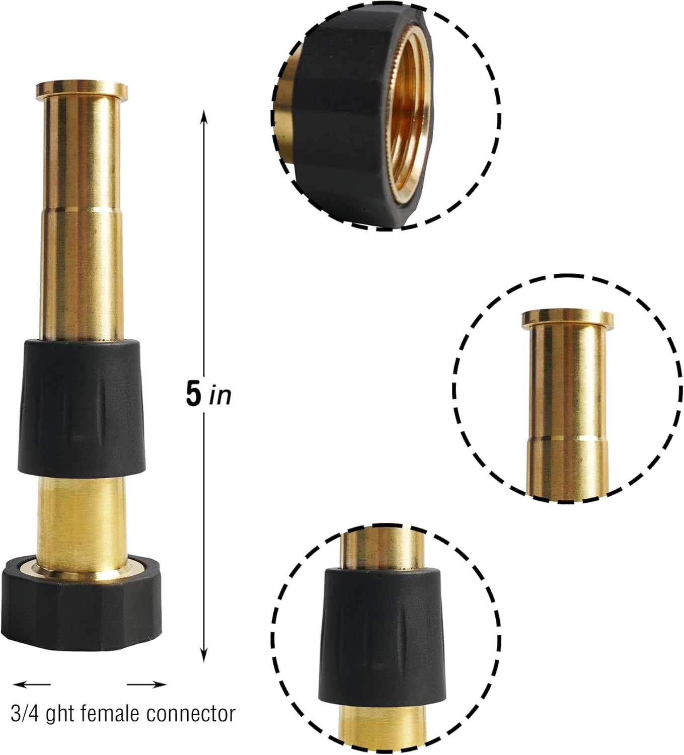 Brass Garden Hose Splitter (4 Way) + 5