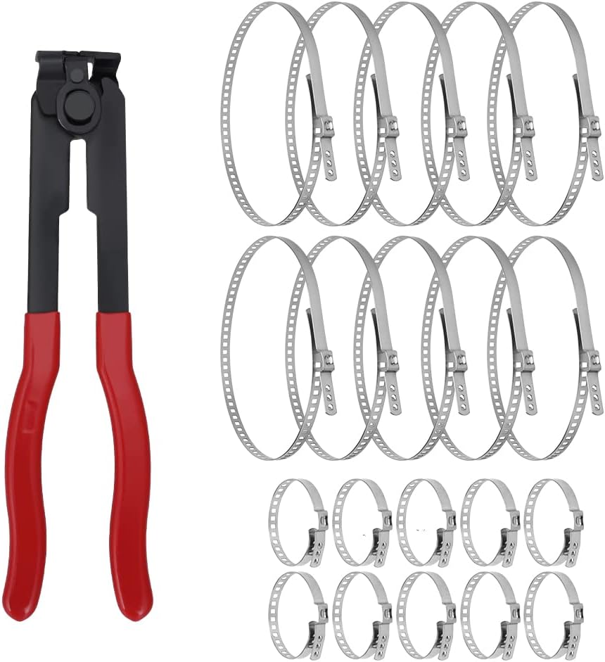 For Auto/ATV CV Joint Axle Boot Clamp Pliers Tool with 20 Crimp Bands -Ear Type Extension For Most Cars - Image 1