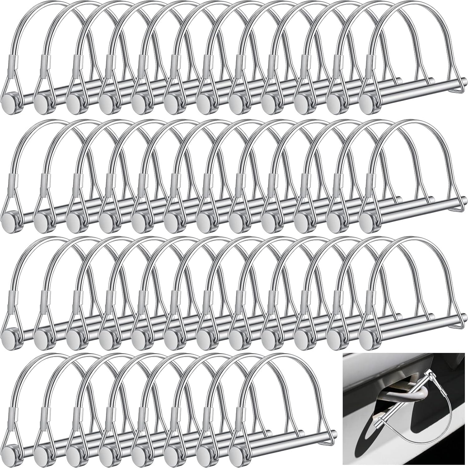 60 Pcs Arch Trailer Coupler Pin 1/4'' x 2-3/4