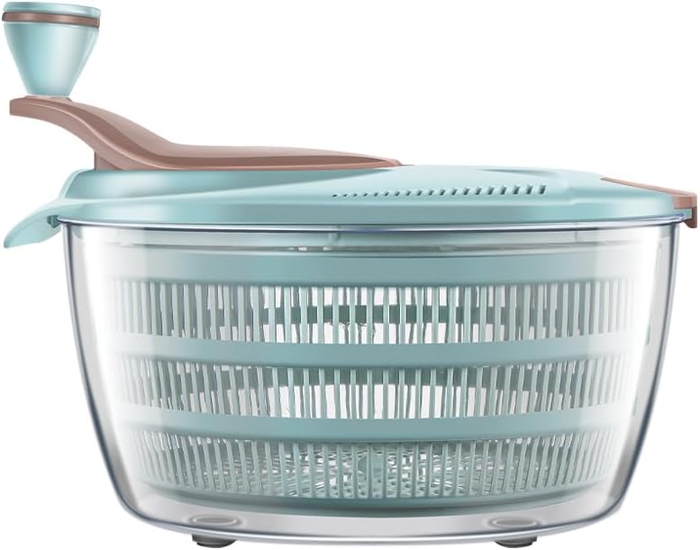 Salad Spinner, 4.24 Quart Lettuce Spinner with Double Drainage Holes, Salad Dryer for Washing, Spinning, and Draining Greens, Fruits, and Vegetables - Image 1