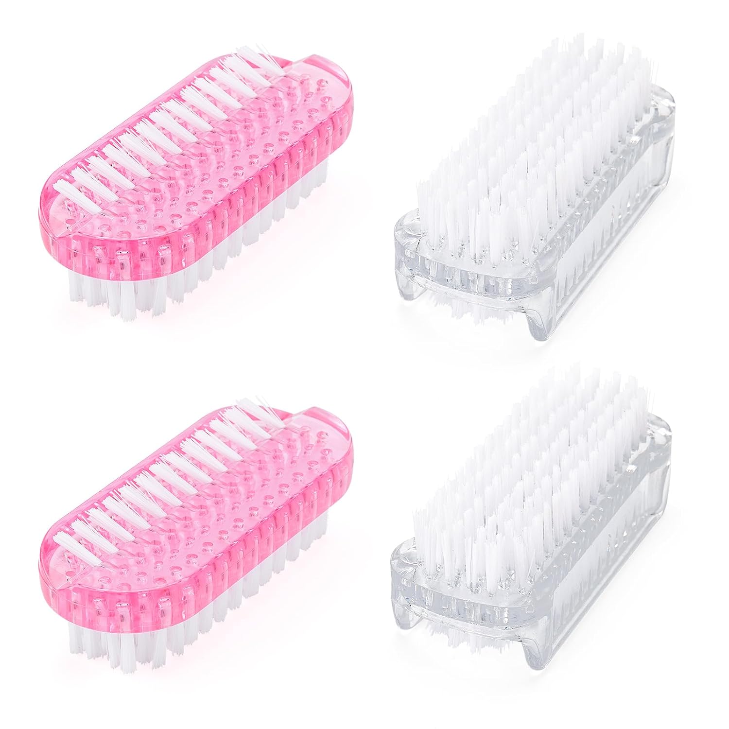 4PCS Nail Brush, Double Sided Nail Scrubber Brush, Soft Stiff Bristles fingernail Cleaning Brush, Angle Nails Toes Cleaning Brush for Men Women - Image 1