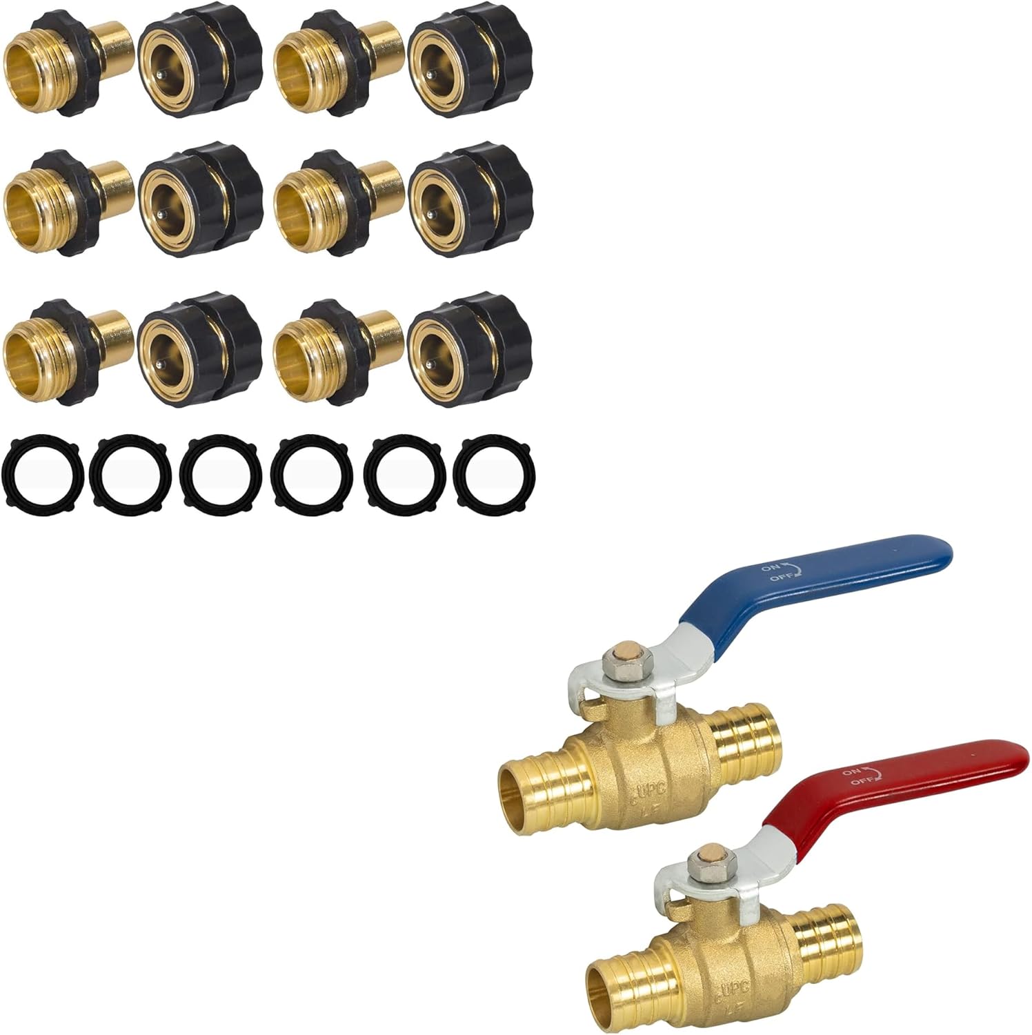 Garden Hose Quick Connector + Shut Off Ball Valve - Image 1