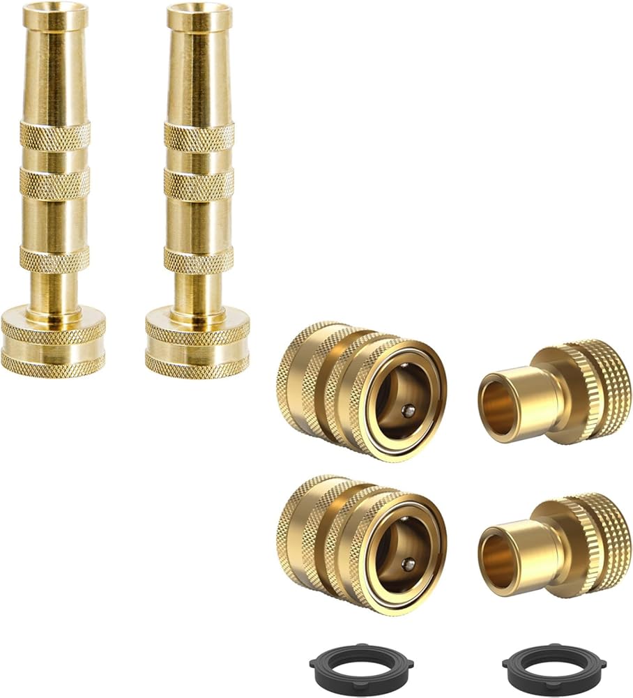 Heavy-Duty Brass Adjustable Twist Hose Nozzle - Image 1