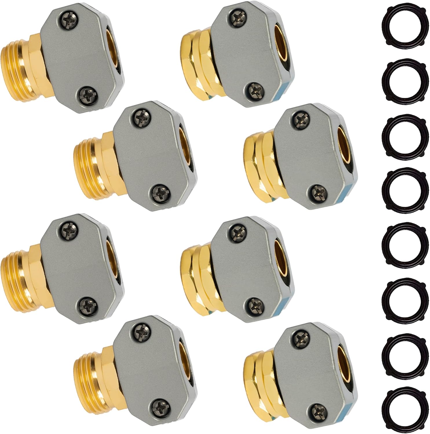 Garden Hose Repair Connector with Clamps + Hose Repair Kit - Image 6