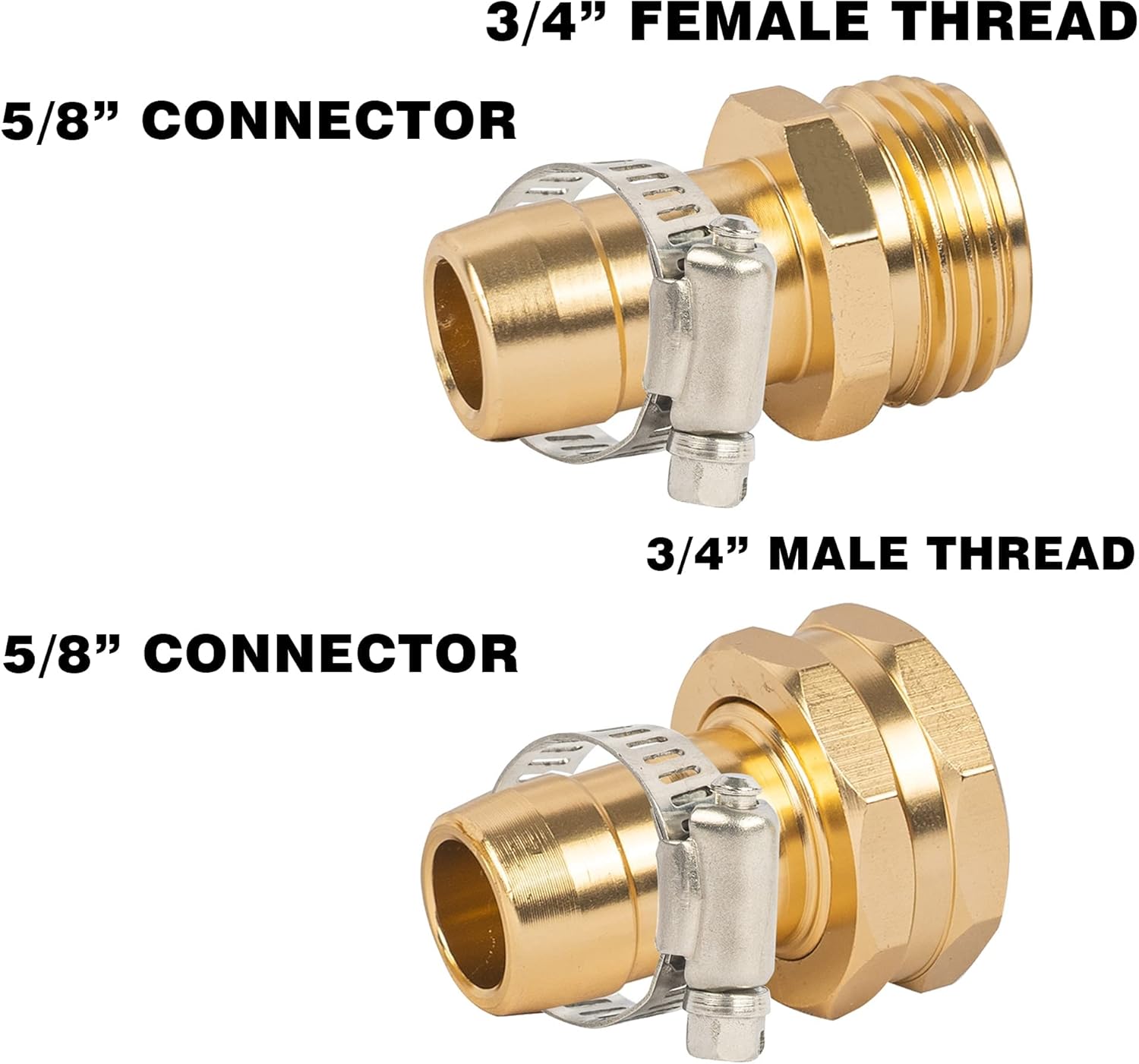 Garden Hose Repair Connector with Clamps + Adjustable Twist Hose Nozzle - Image 3