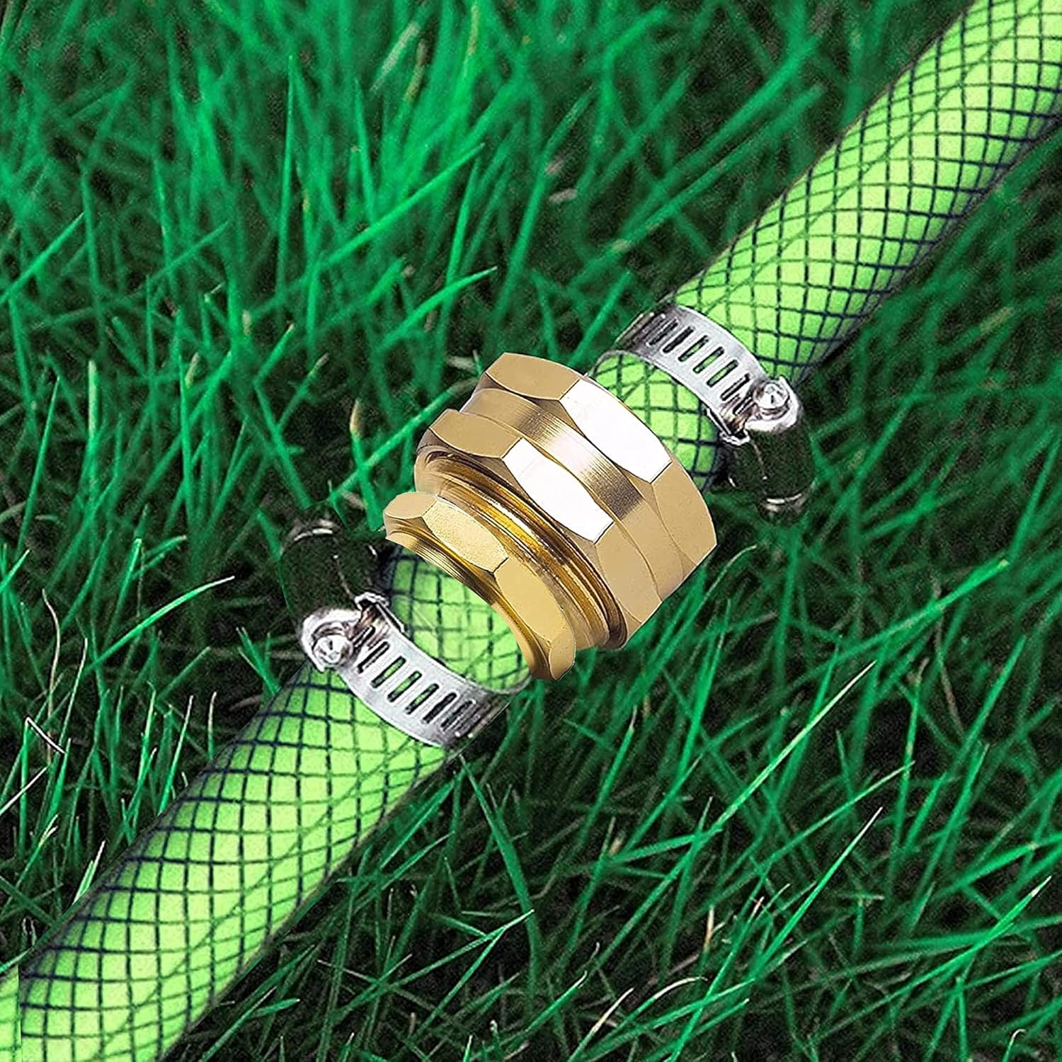 Garden Hose Repair Connector with Clamps + Adjustable Twist Hose Nozzle - Image 5
