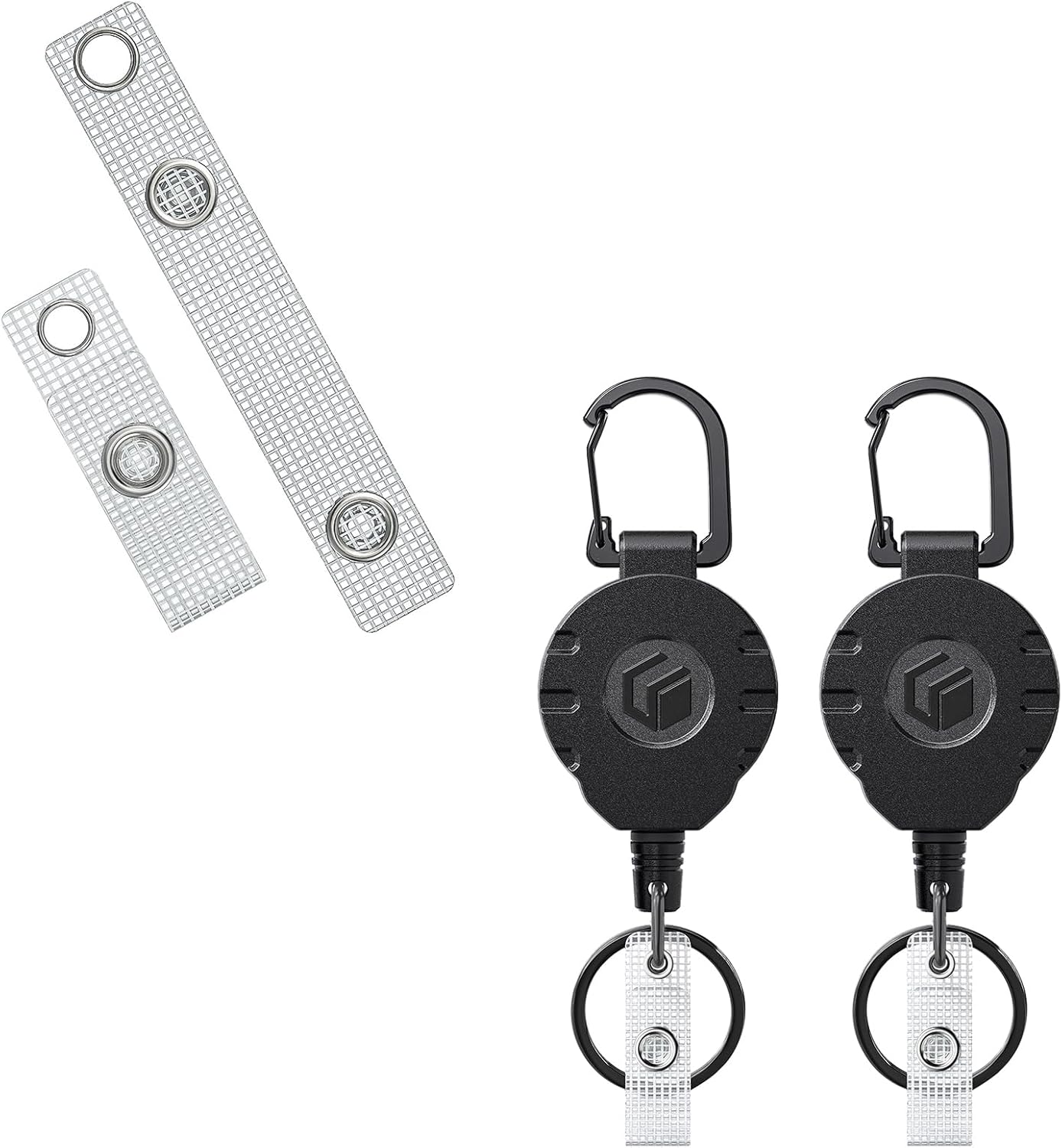 50 Pcs Badge Holder Straps ID Badge Straps with Snaps and 2 Pack Retractable Keychain for Badge Holder Heavy Duty Badge Reel - Image 1