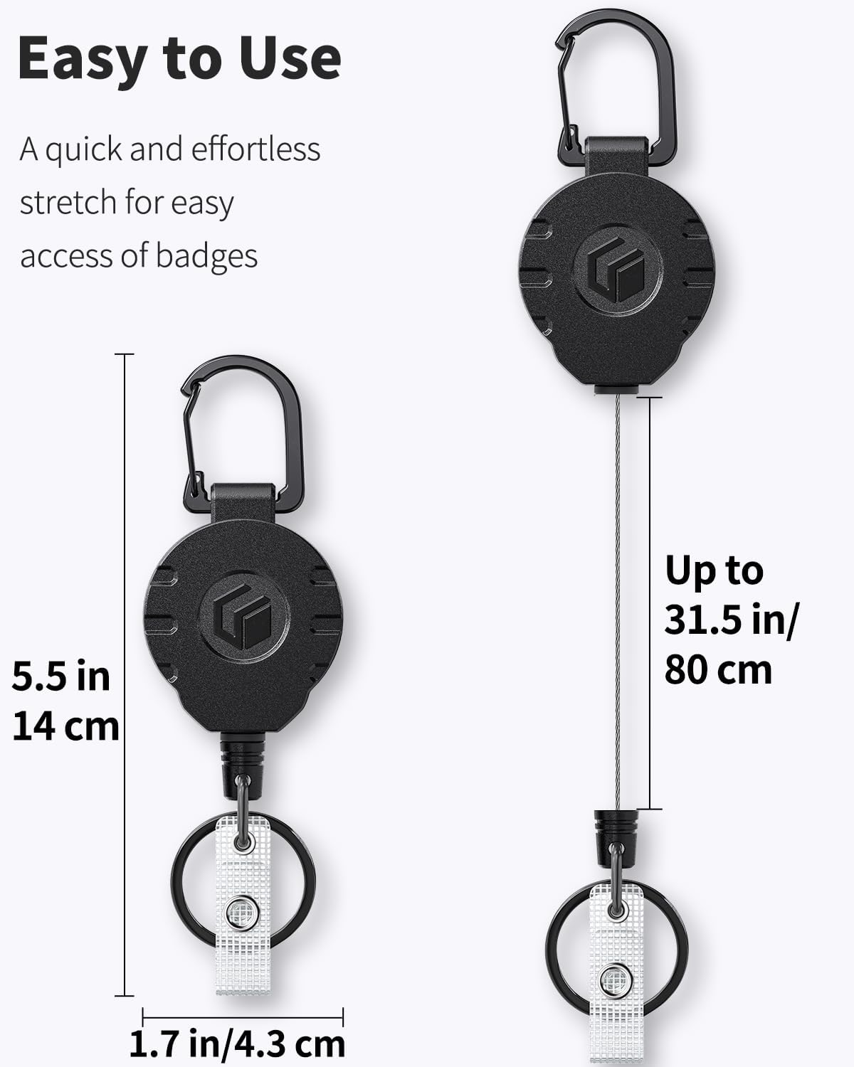 50 Pcs Badge Holder Straps ID Badge Straps with Snaps and 2 Pack Retractable Keychain for Badge Holder Heavy Duty Badge Reel - Image 7
