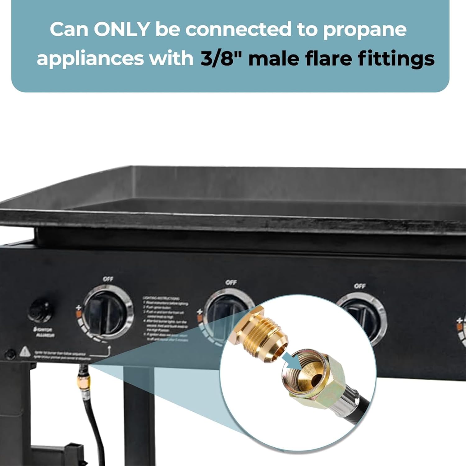 3.5 Feet Universal Gas Grill Regulator and Hose with Gauge, Replacement for Patio Heater, Weber, Charbroil, Nexgrill and Other Propane BBQ Grill, Fire Pit - Image 4