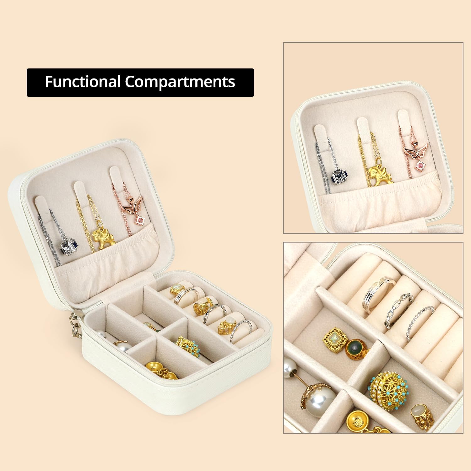 Travel Jewelry Case - 6 Pack Small Jewelry Travel Organizer Box, Compact Bridesmaid Gift - Mini Storage Case - Image 4