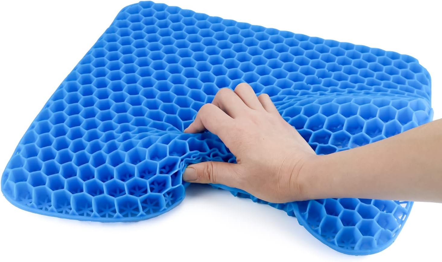 Gel Seat Cushion, Gel Cushion, Cool & Breathable & Non-Slip for Car, Office, Home, Wheelchair (Blue, 40 x 35 x 3.2 cm) - Image 4
