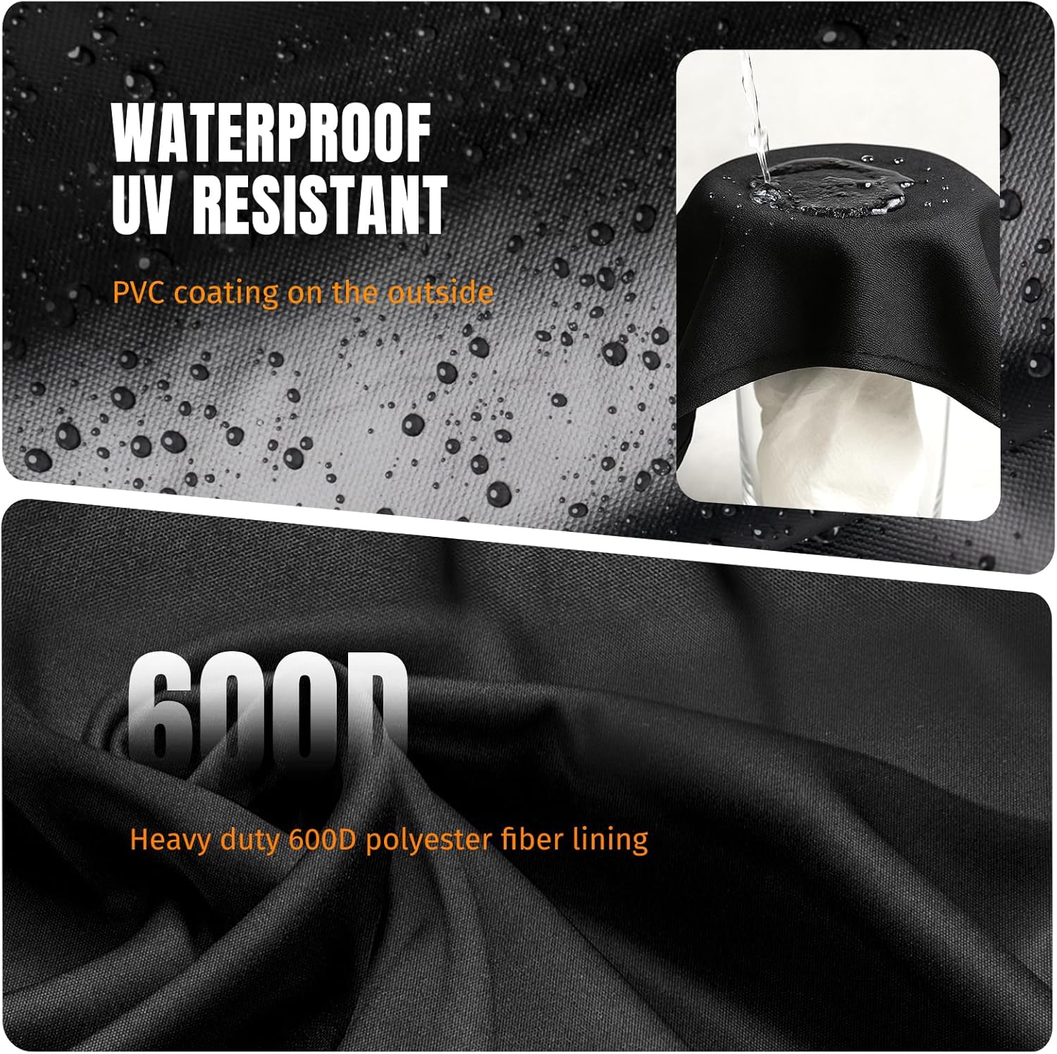 Square Fire Pit Cover, Fits for 28-32 Inch Fire Pit Table, Waterproof and Windproof, 32 x 32 x 24 Inches, Black - Image 4
