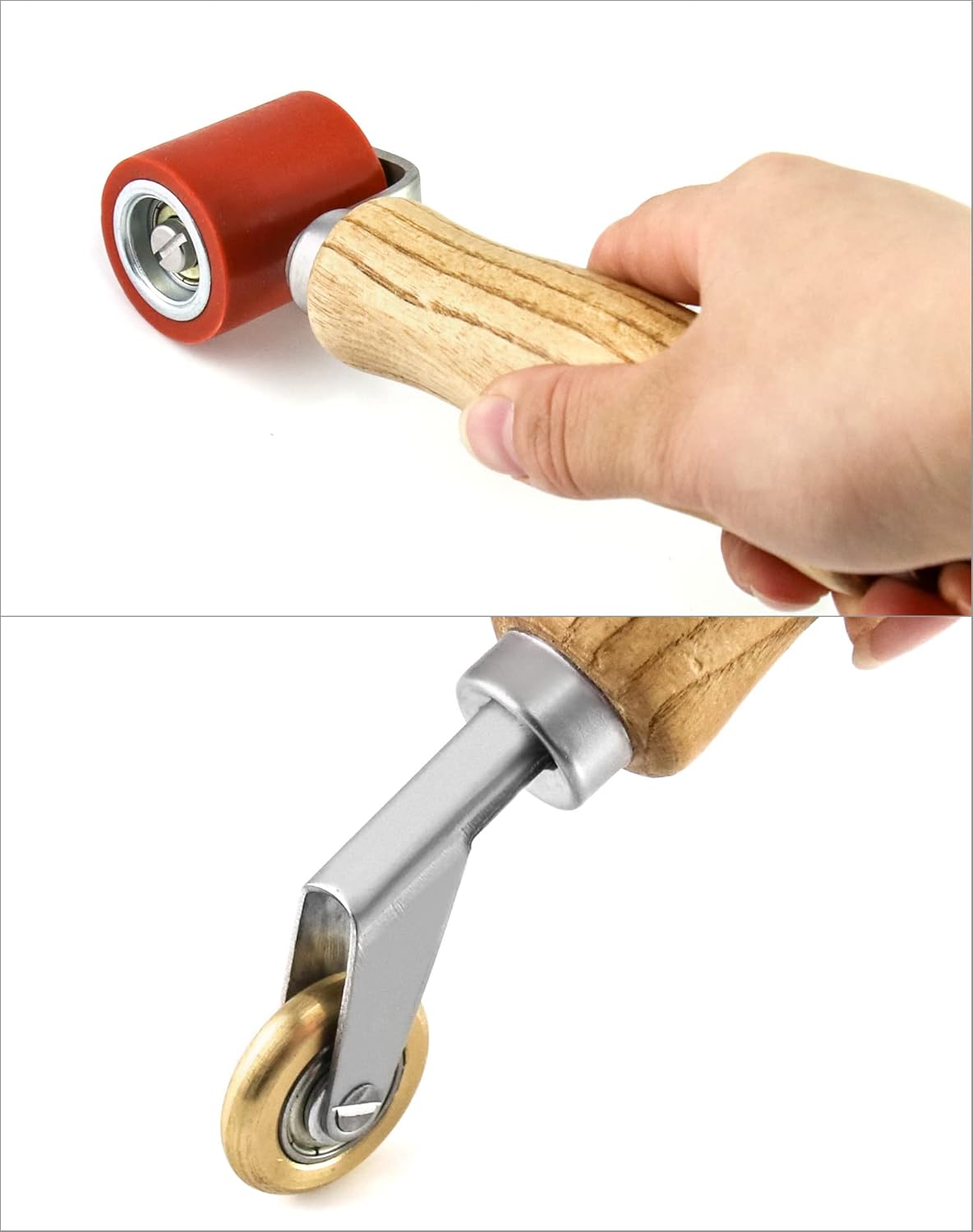 Seam Roller, 40mm Silicone Seam Roller with 6mm Brass Detail Penny Roller, Smoothing Seam Roller Tool for PVC/TPO/EPDM Single Ply Roofing Tape - Image 4