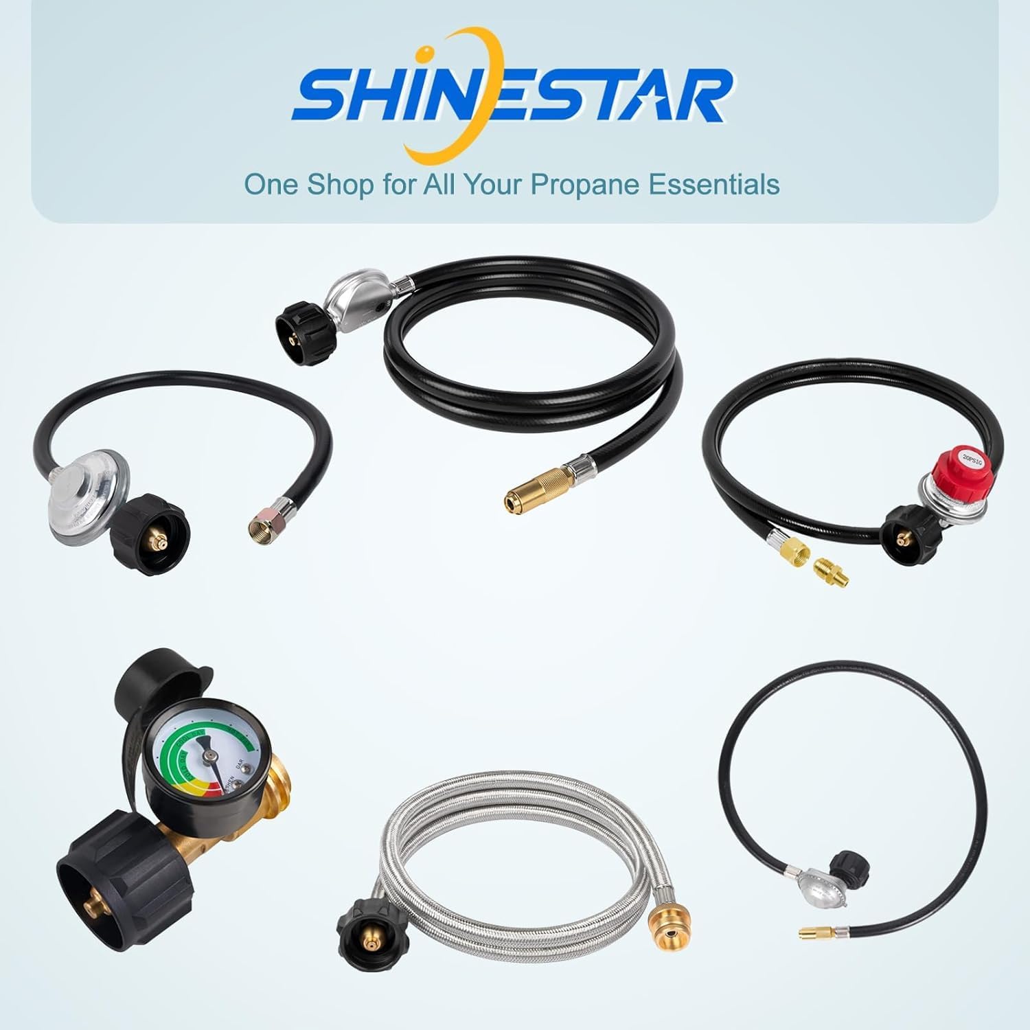 2 Feet Propane Regulator and Hose, Replacement Grill Part for Weber Spirit/Genesis, Blackstone 28