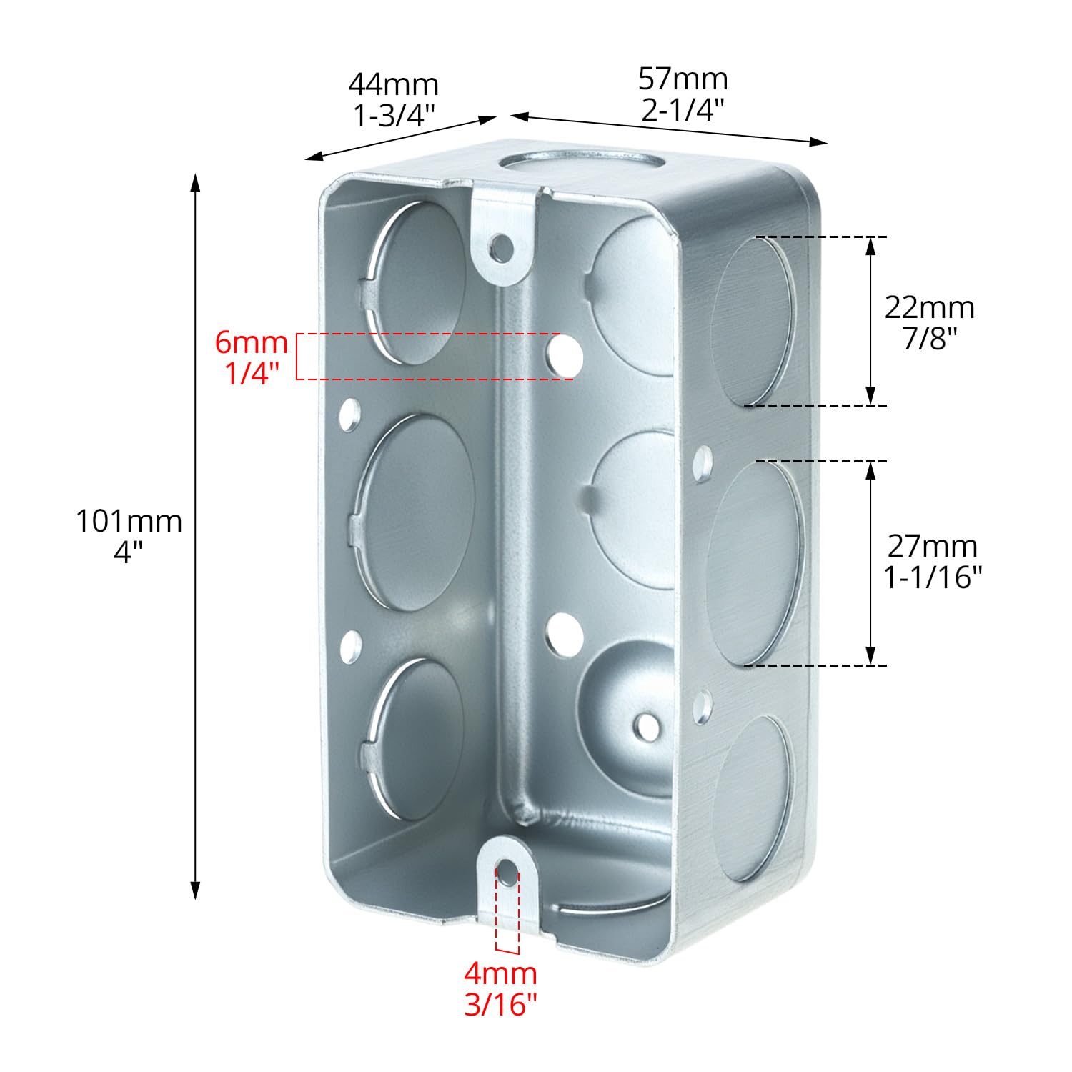 Electrical Box 12-Pack, 4x2 Inch Outlet Box,13 Cubic Inches, Ten 1/2 Inch Knockouts Electrical Box,1-7/8