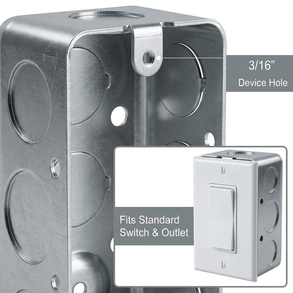 Electrical Box 12-Pack, 4x2 Inch Outlet Box,13 Cubic Inches, Ten 1/2 Inch Knockouts Electrical Box,1-7/8