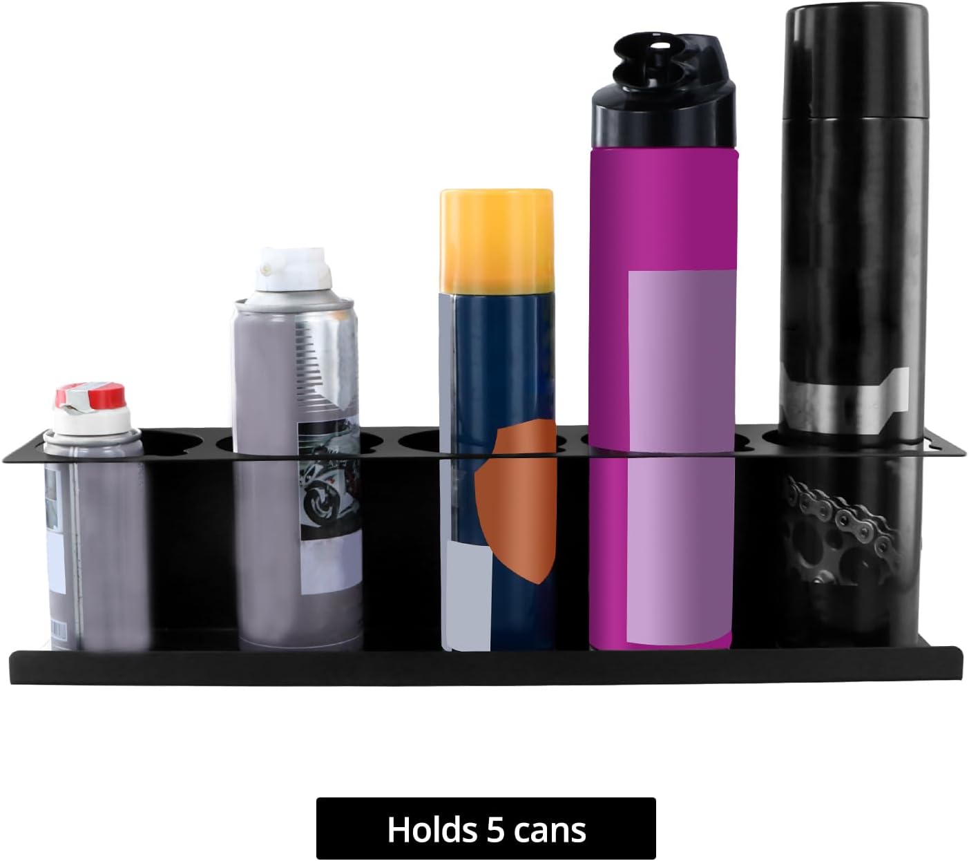 Heavy-Duty Aerosol Spray Can Holder Rack Organizer, Steel, Powder-Coated, Holds 20 Cans, 4 Pcs, Multipurpose Wall, Toolbox, Cart Mount, No Assembly Required - Image 4