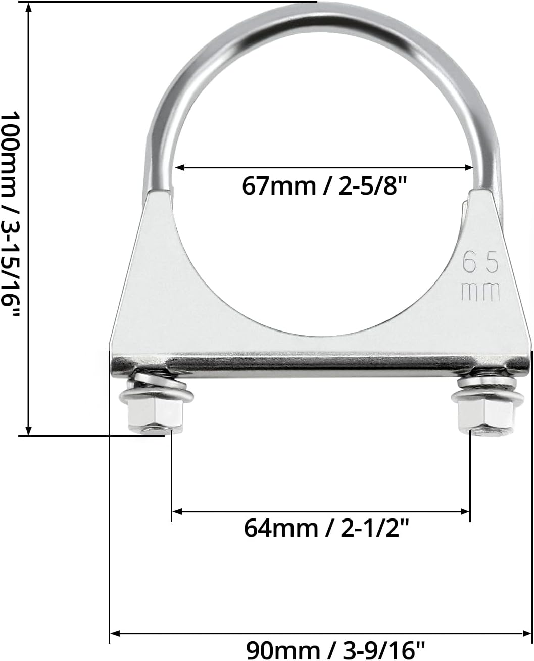 Zinc-Plated Carbon Steel U-Bolt Clamp 2.5