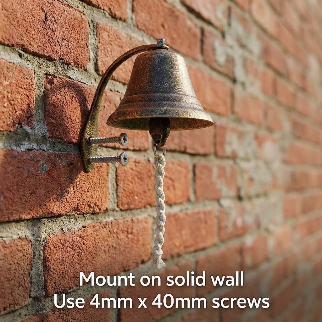 Cast Iron Vintage Hanging Bell – Loud Rustic Wall Bell for Farmhouse, Porch & Garden Entry - Image 4