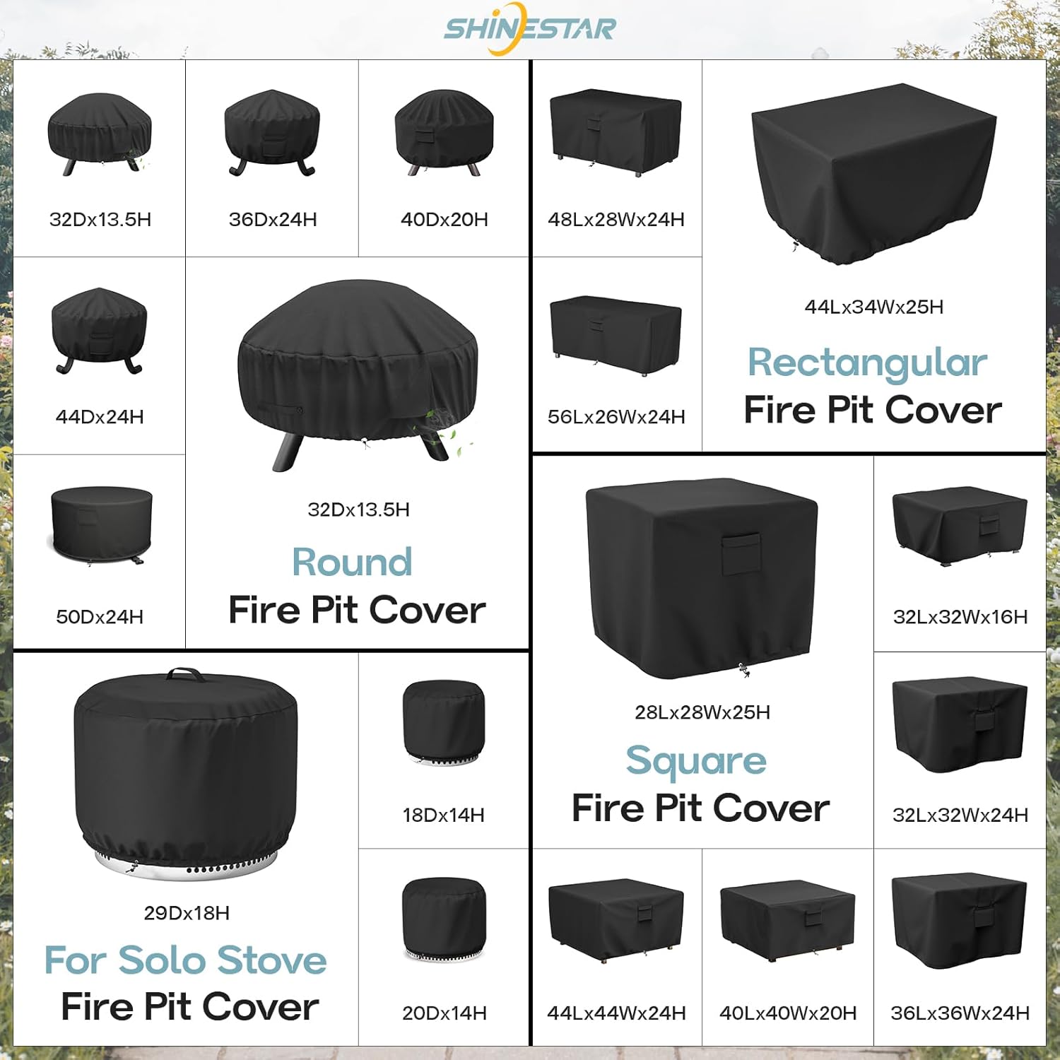 Round Fire Pit Cover for 22-32 Inch Fire Pit - Waterproof and Windproof, with Straps and Built-in Vents, 32 Dia x 13.5 H, Black - Image 7