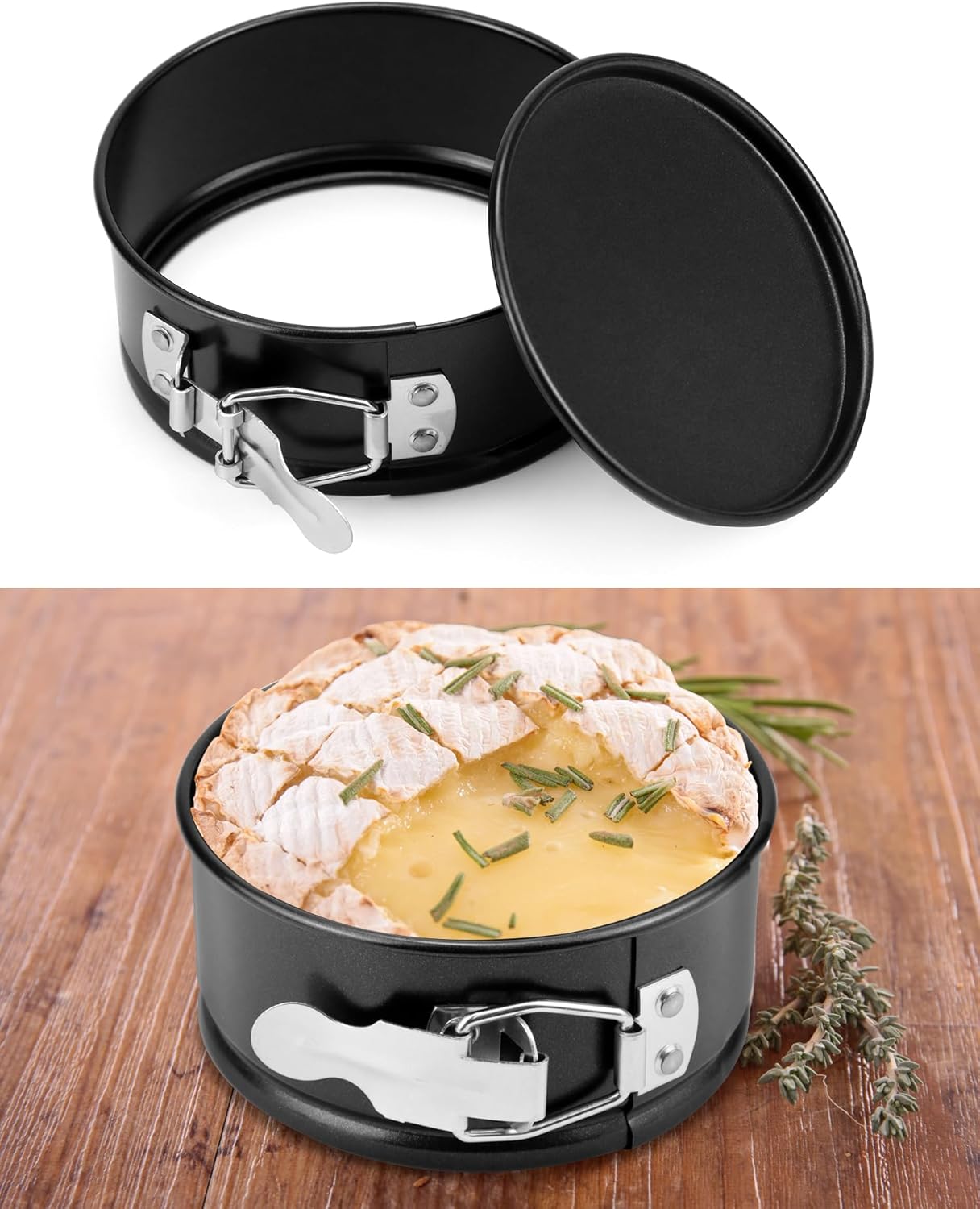 4 Inch Springform Pan Set, Nonstick, Leakproof Mini Cheesecake Pans with Removable Bottom, Carbon and Stainless Steel Construction, 8 Pcs - Image 3