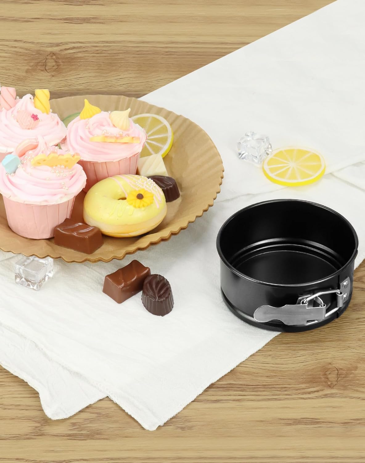 4 Inch Springform Pan Set, Nonstick, Leakproof Mini Cheesecake Pans with Removable Bottom, Carbon and Stainless Steel Construction, 8 Pcs - Image 5