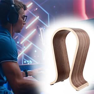 Wood Headphone Stand - Headset Holder, Arch Bridge Design - Universal Compatibility, Ear Headphones Hanger Holder, Stylish Desk Headset Holder for Headphones, Cables, Game Pads, QS32269 - Image 8