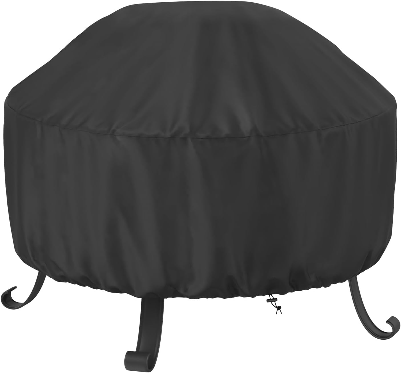 Fire Pit Cover Round 36 In, Outdoor Fire Pit Cover for 30-36 Inches Fire Pits, Windproof Drawstring & Waterproof Layer, Black - Image 1