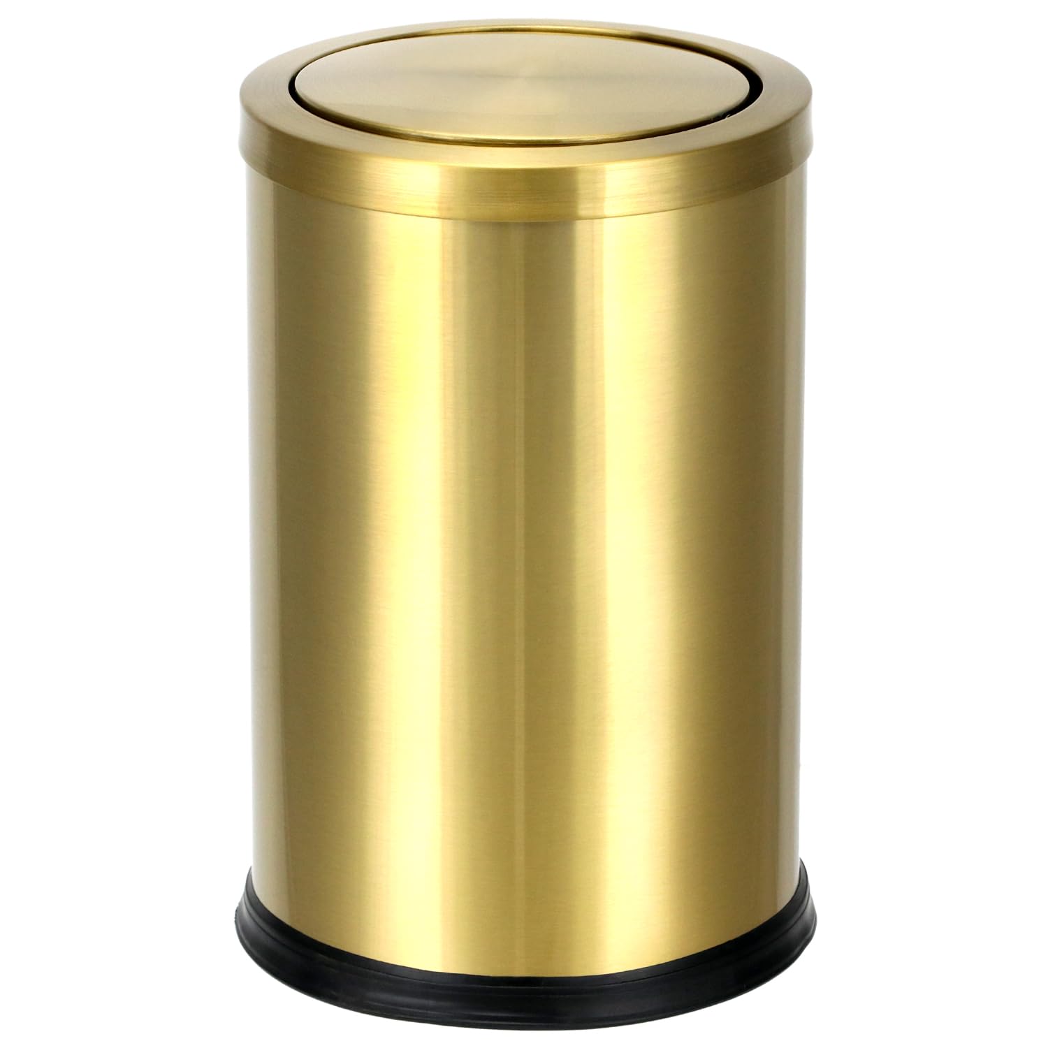 Antique Gold Trash Can, 2.4 Gallons Stainless Steel, Waterproof, Rustproof with Swing Lid - Image 1
