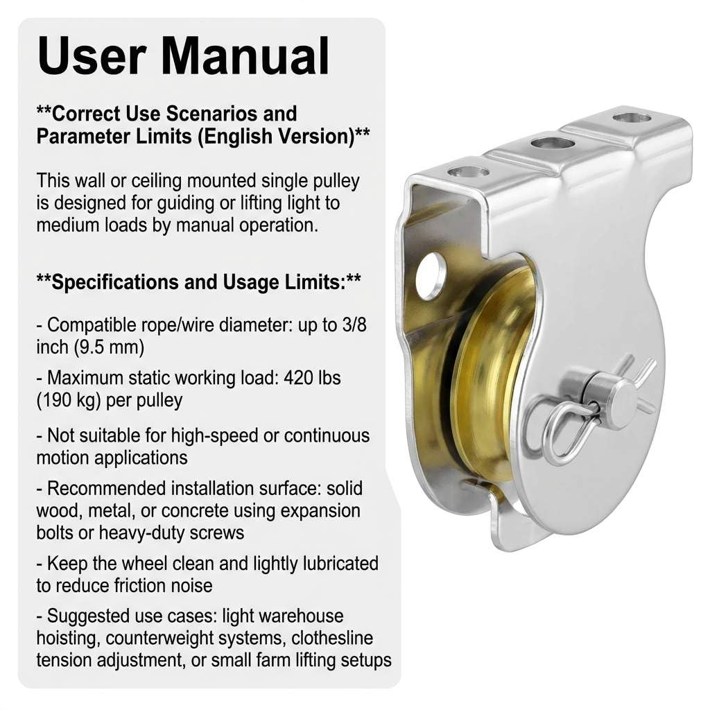 Wall Mount Pulleys, 6 Pcs 1-1/2