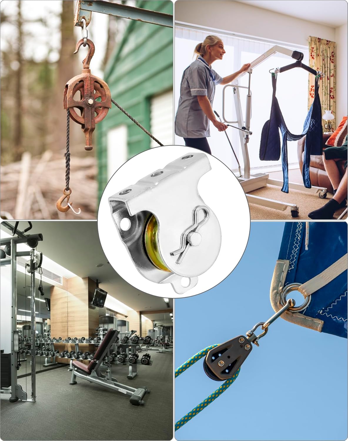Wall Mount Pulleys, 6 Pcs 1-1/2