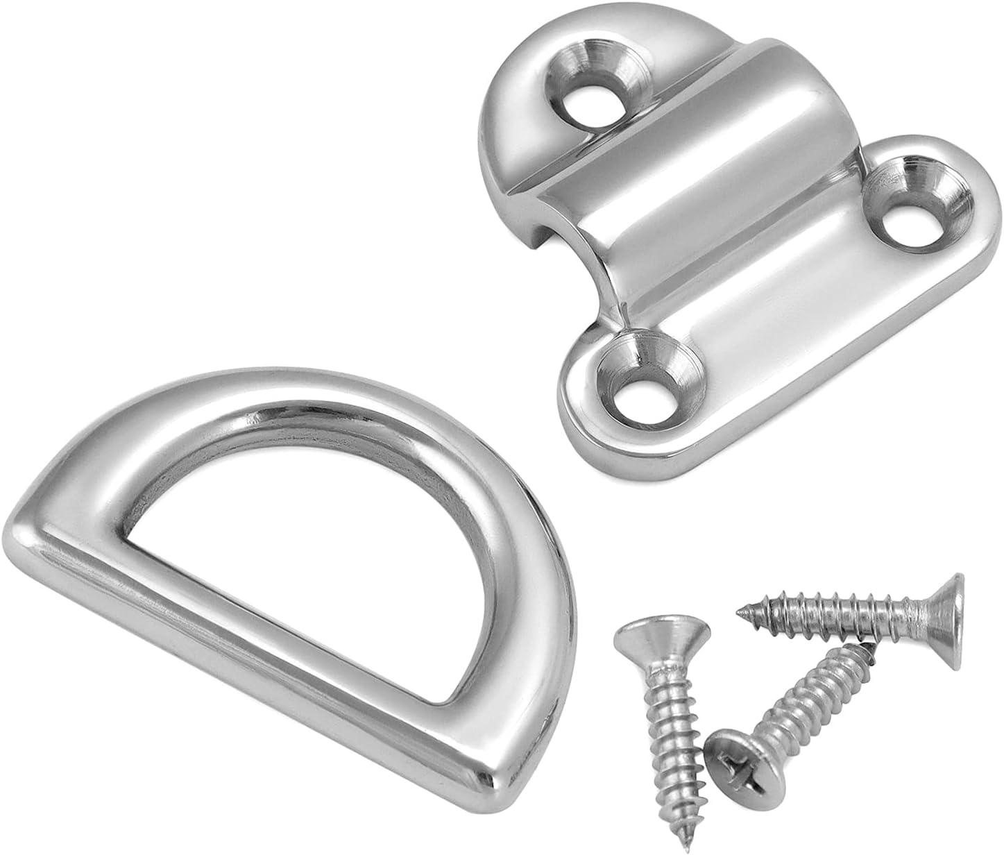 Marine Folding Pad Eye, 4 Pack Marine Grade Stainless Steel 316 D Ring Anchor, 44mm x 40mm Heavy Duty Desk Tie Down Anchor with Plate, for Marine Trailer Boats Truck - Image 5