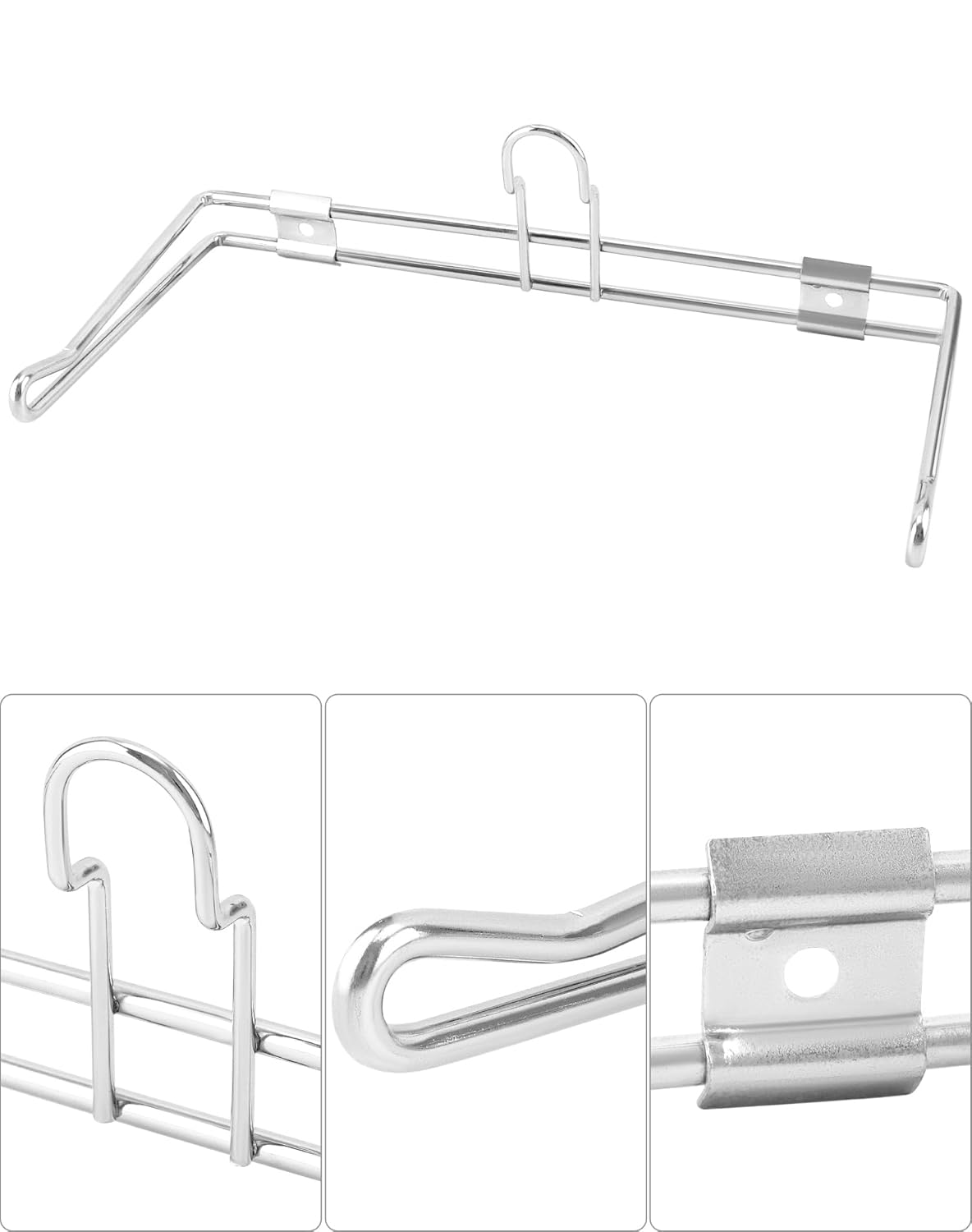2-Pack T-Shirt Bag Rack Wall Mount, Chrome-Plated Metal T-Shirt Retail Bag Holders, 12-Inch Width, 6