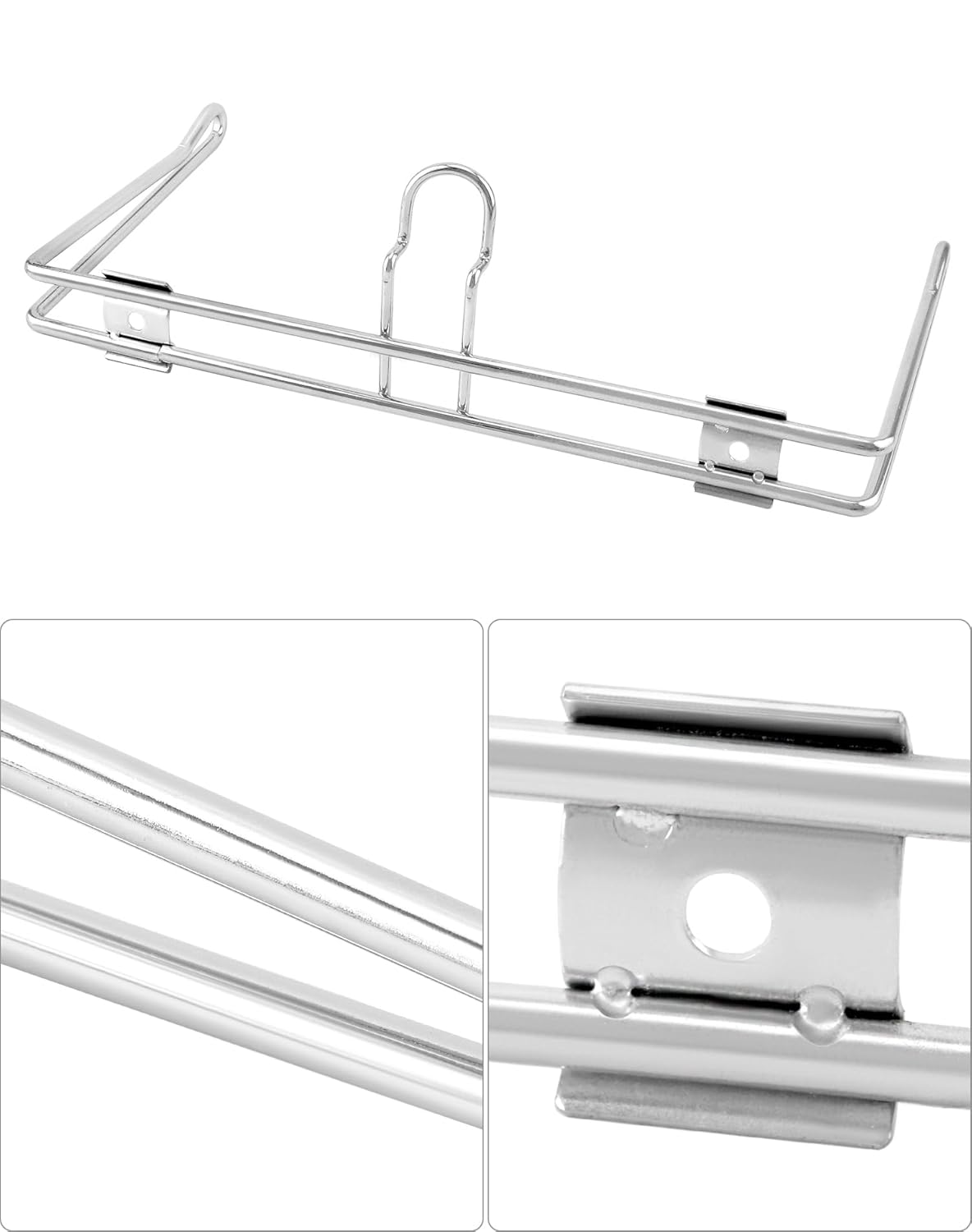 2-Pack T-Shirt Bag Rack Wall Mount, Chrome-Plated Metal T-Shirt Retail Bag Holders, 12-Inch Width, 6