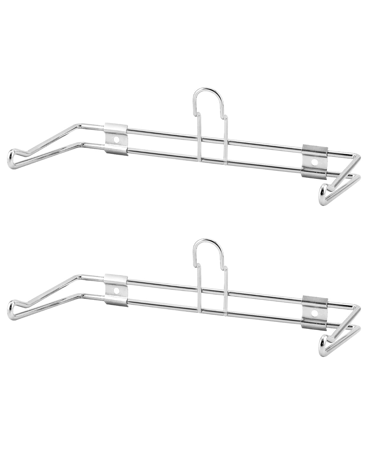 2-Pack T-Shirt Bag Rack Wall Mount, Chrome-Plated Metal T-Shirt Retail Bag Holders, 12-Inch Width, 6