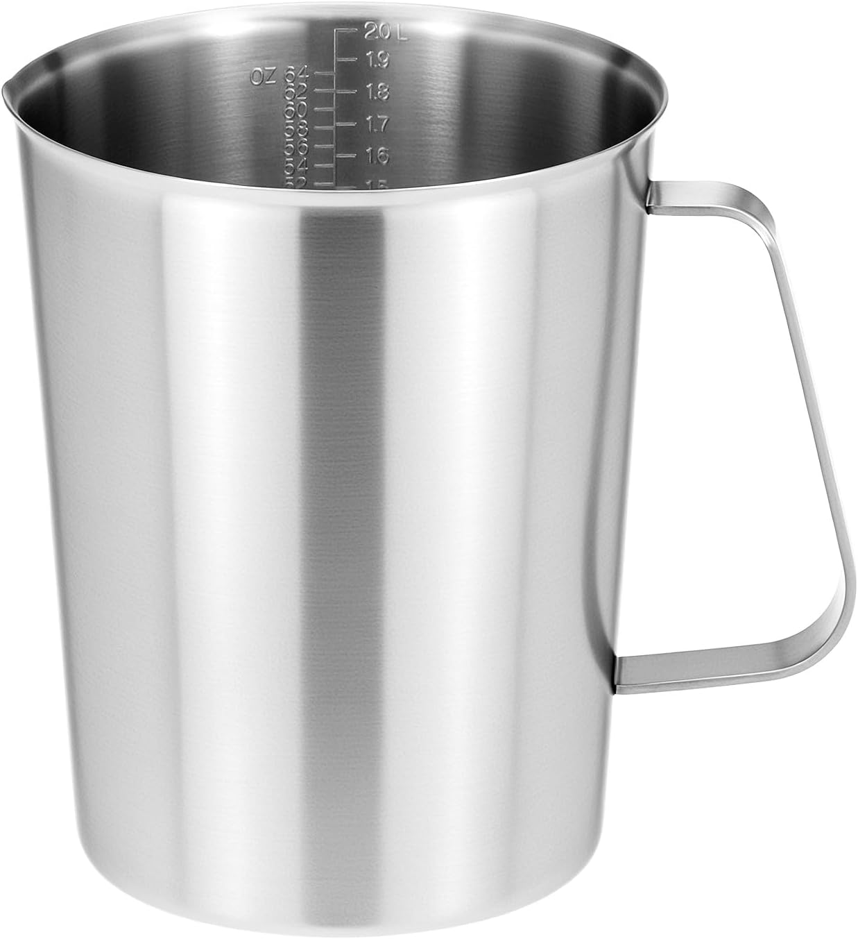 304 Stainless Steel Measuring Cup 64 OZ with OZ/ML Graduations, 8 Cup Kitchen Mixing Pitcher, Precision Engraved Markings, Container for Baking and Frothing, 2 Liter - Image 1