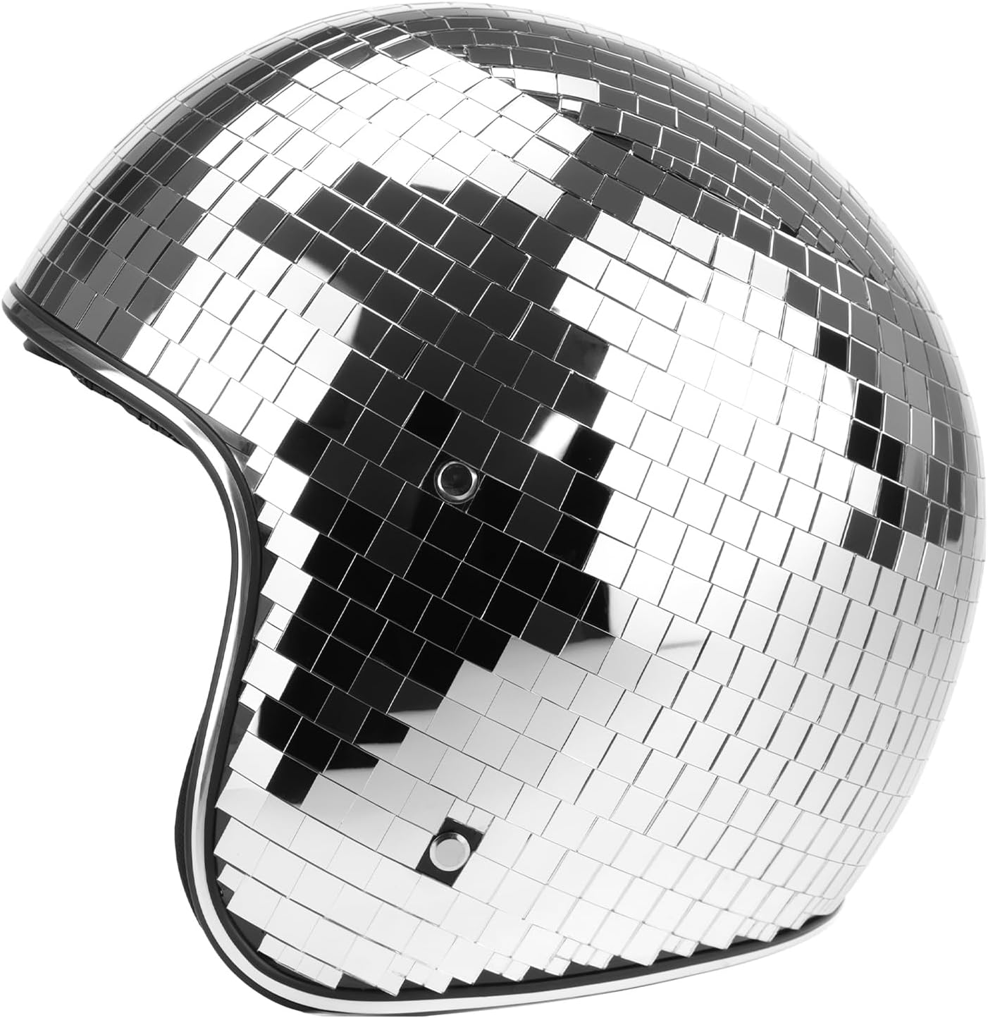Disco Ball Helmet Party Decoration with Retractable Visor and Cowboy Hat Design - Handmade Glitter Glass Cap, 39 oz. Weight - Image 7