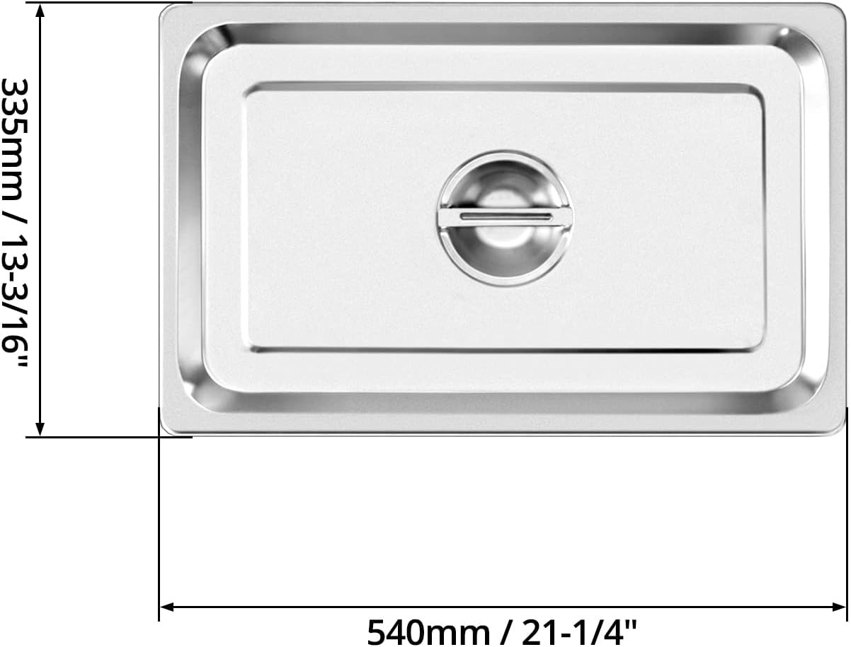 Full Size Stainless Steel Steam Table Pan Cover with Handle - Set of 2, Durable Lid for Steam Pans - Image 6